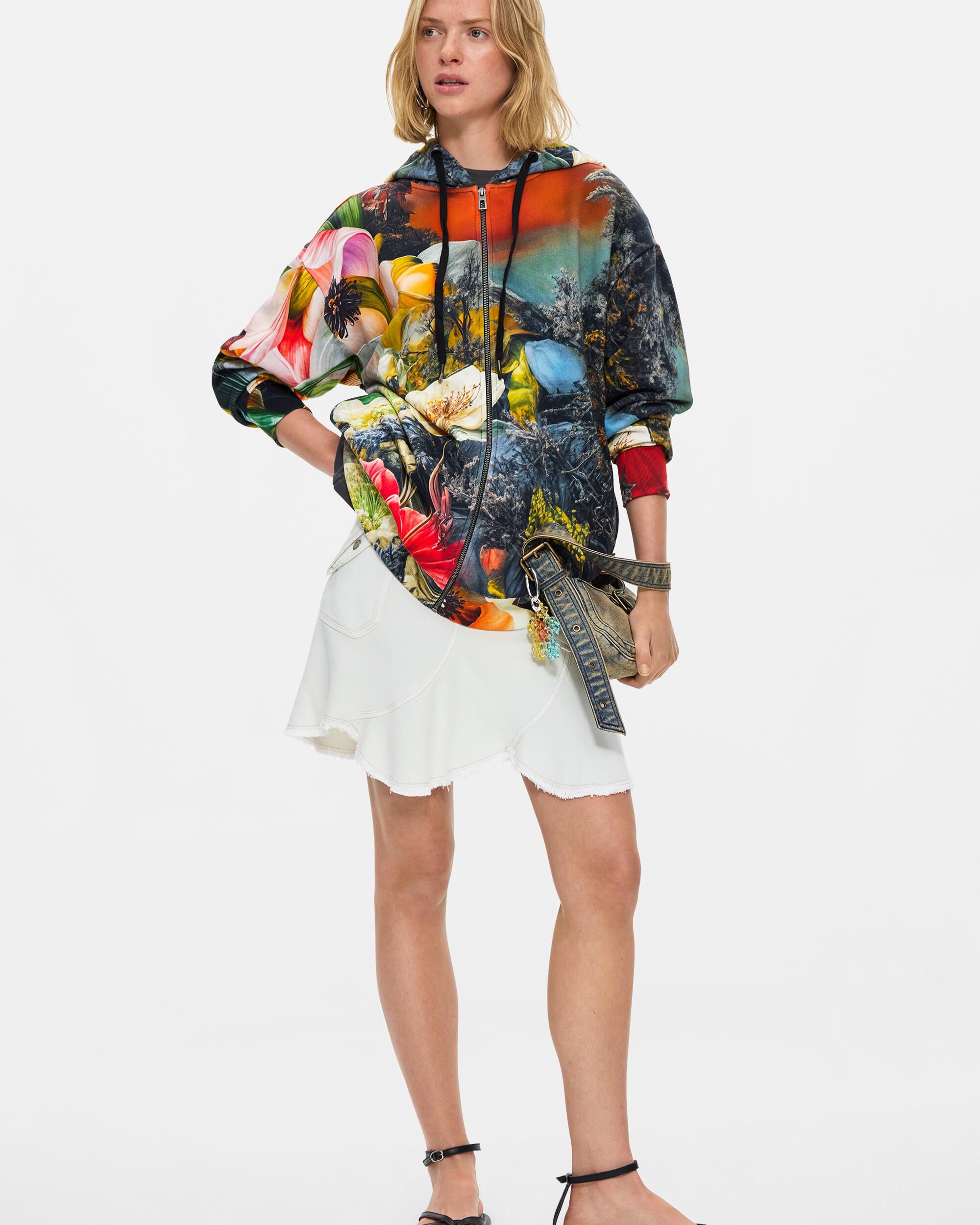 Sudadera de mujer estampada 100% algodón - Desigual - Multicolor Multicolor-2