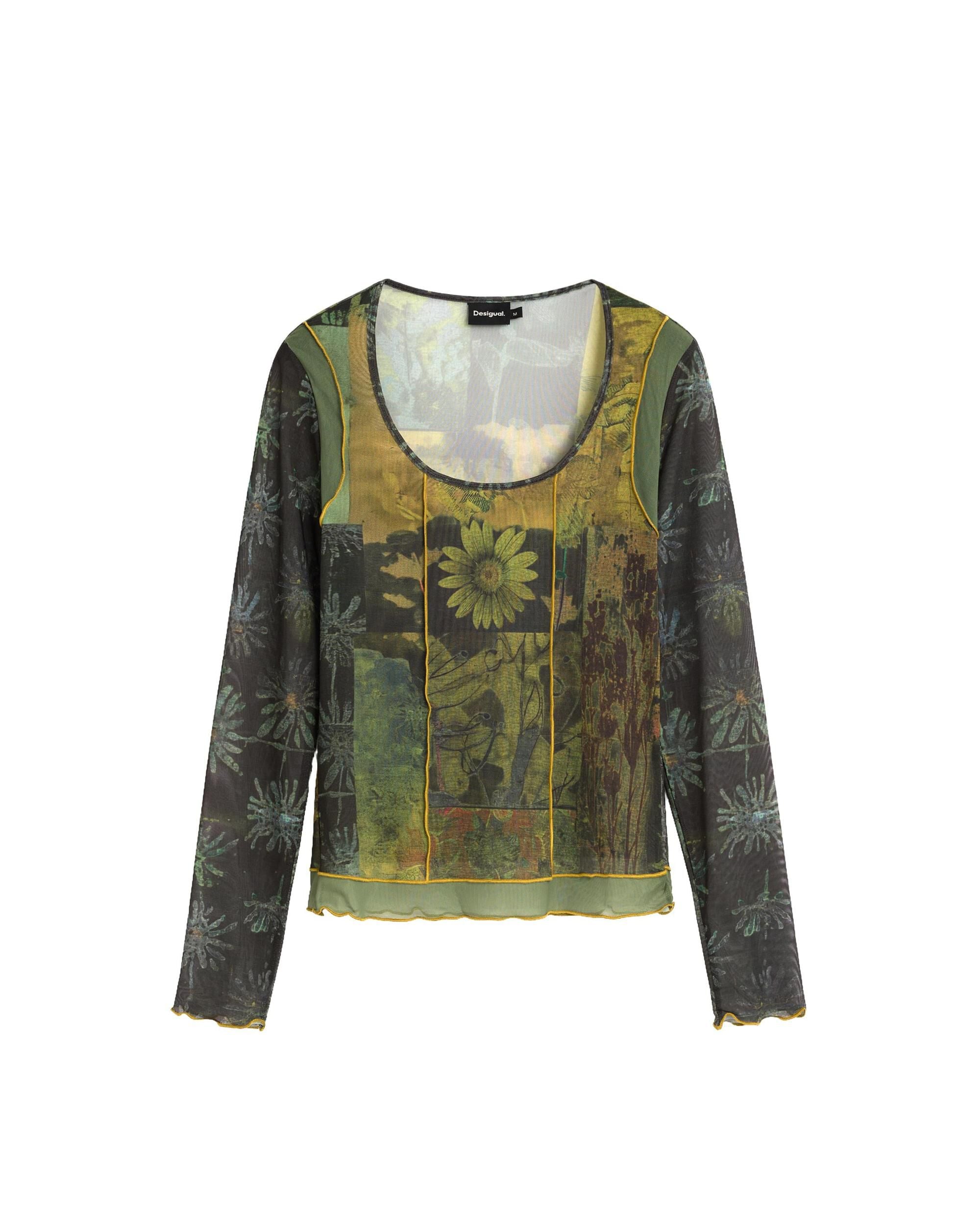 Camiseta de mujer manga larga estampada - Desigual - Negro Negro-5