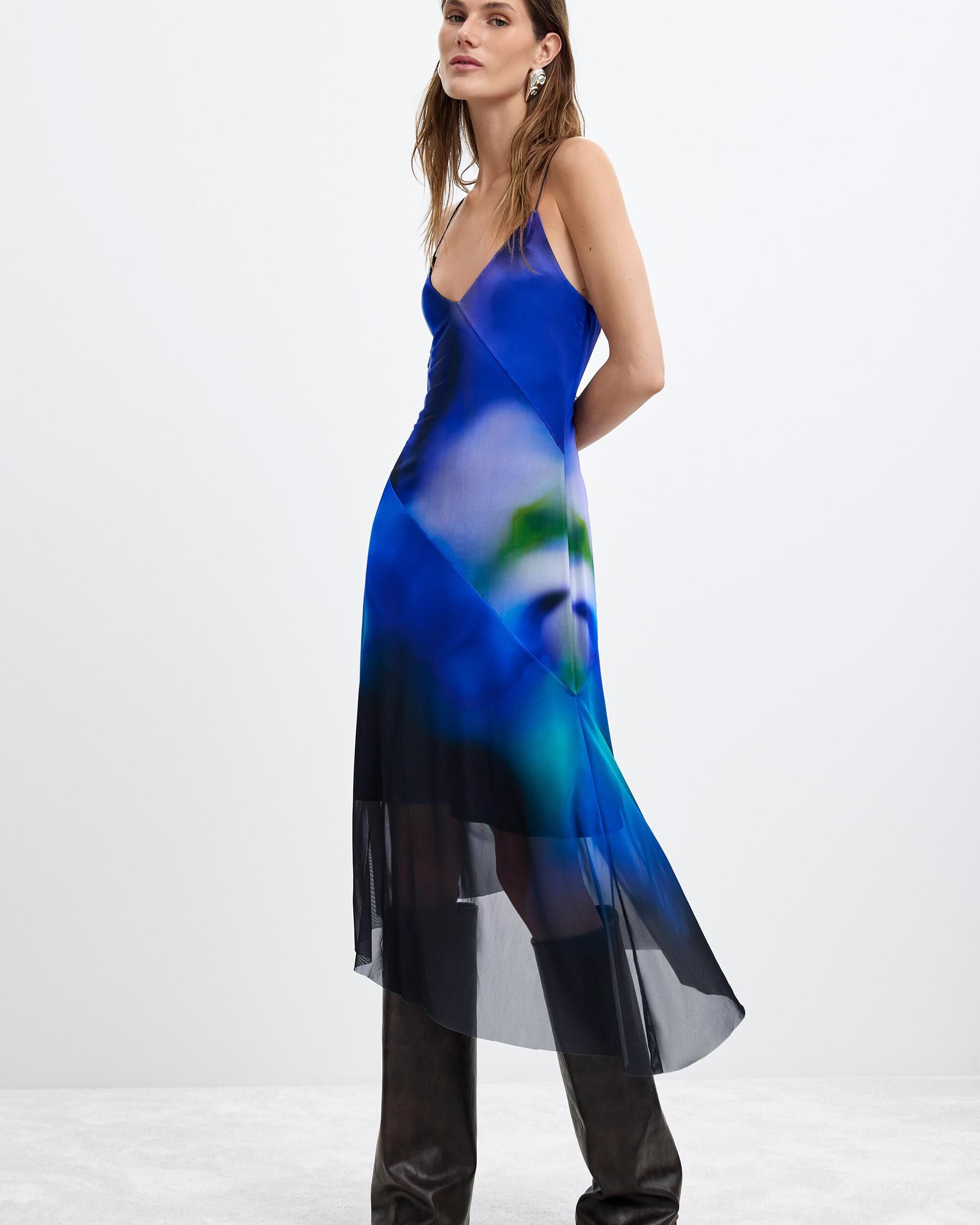 Vestido asimétrico lencero m c lacroix - Desigual - Azul Azul-1