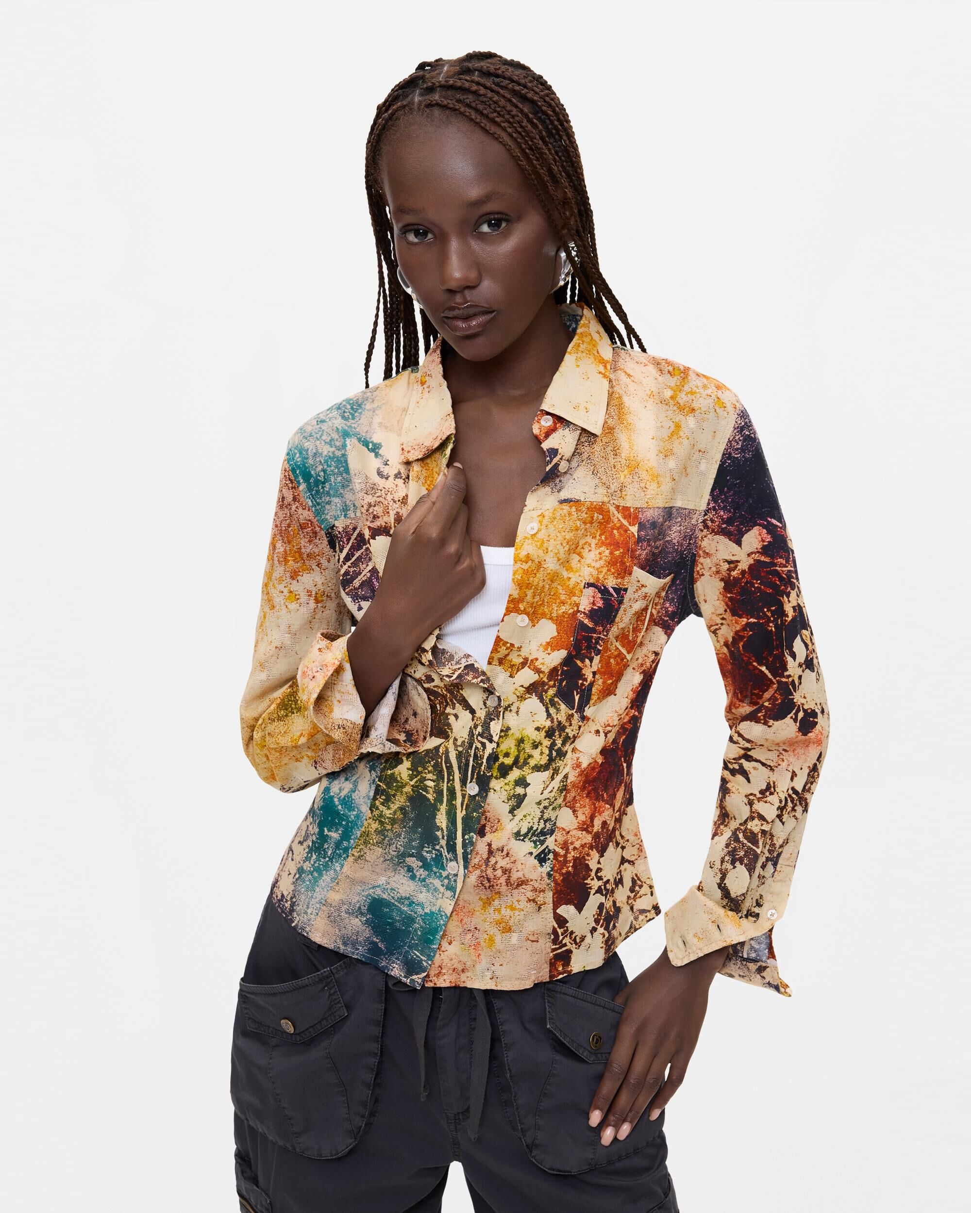 Camisa de mujer estampada - Desigual - Azul Azul-1