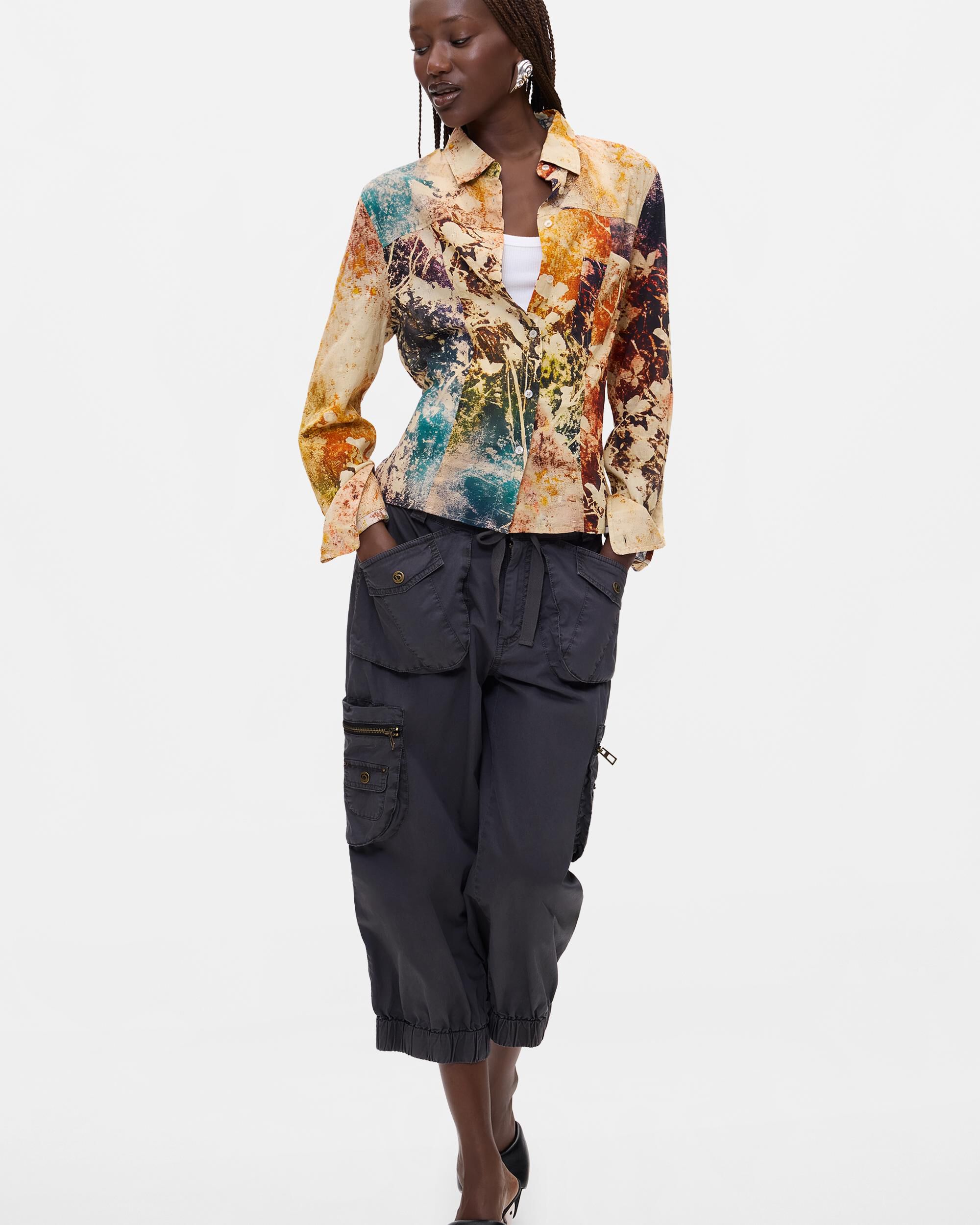 Camisa de mujer estampada - Desigual - Azul Azul-2