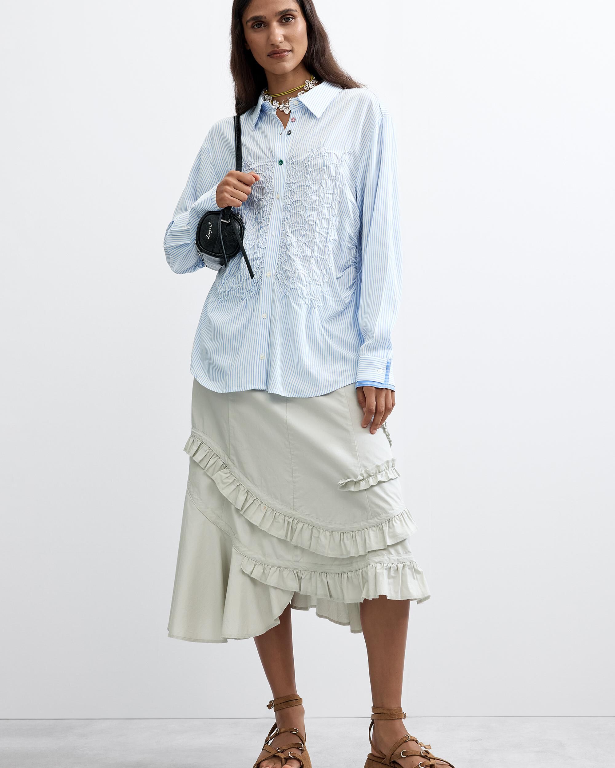 Camisa de mujer rayas larga - Desigual - Azul Azul-2