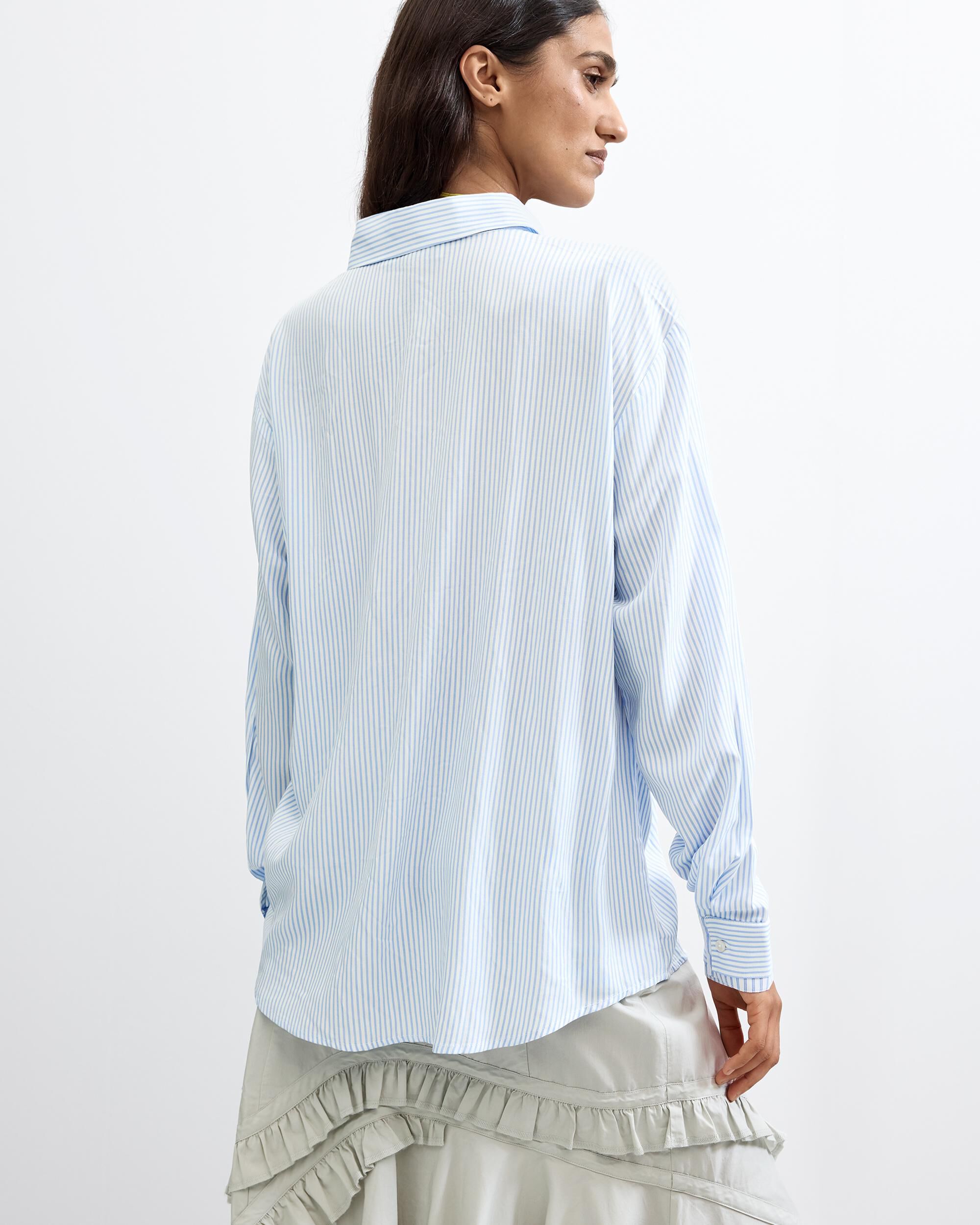 Camisa de mujer rayas larga - Desigual - Azul Azul-3