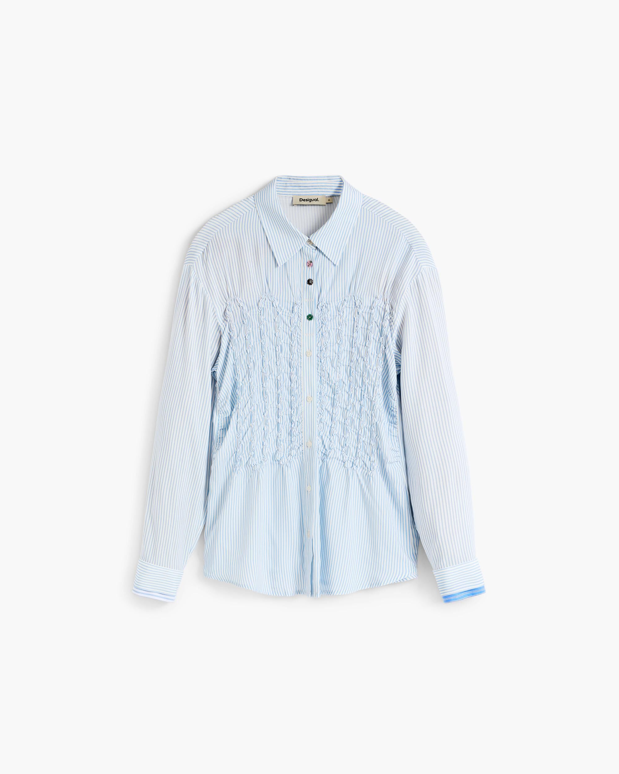 Camisa de mujer rayas larga - Desigual - Azul Azul-4