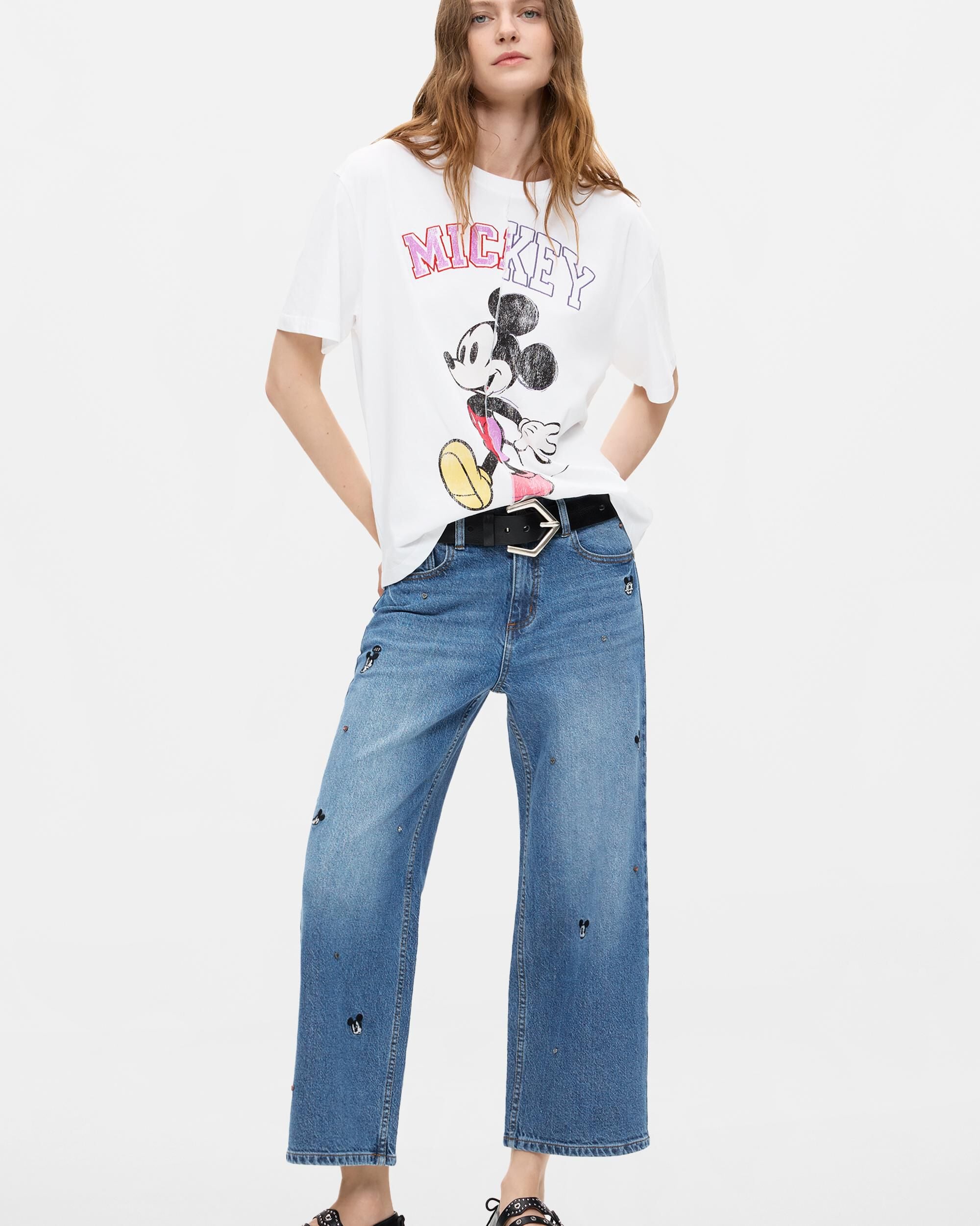 Pantalón de mujer vaquero culotte disney™ - Desigual - Gris Gris-1