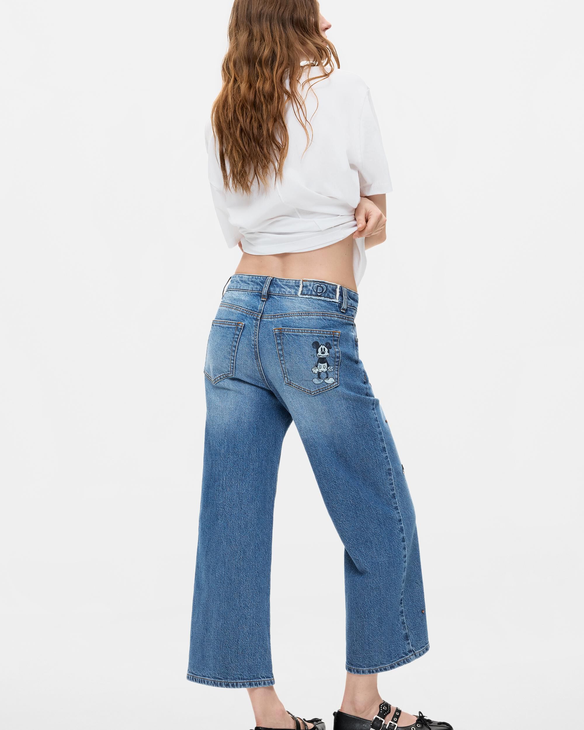Pantalón de mujer vaquero culotte disney™ - Desigual - Gris Gris-3