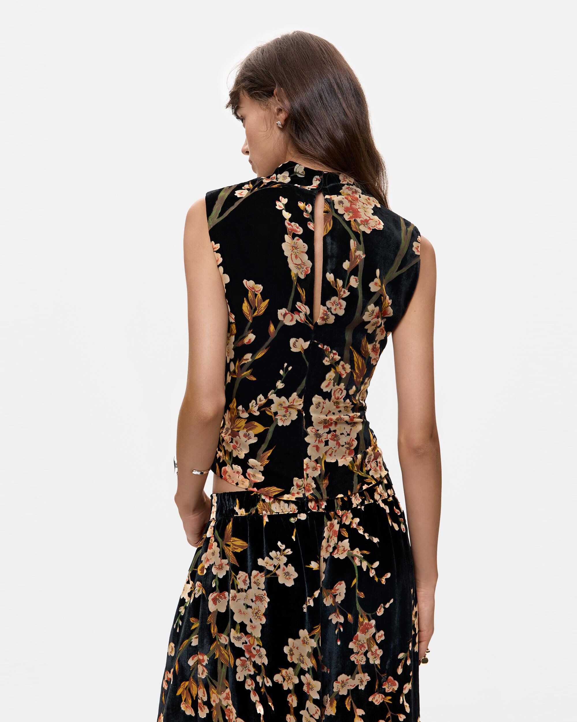 Blusa de mujer estampada flores - Desigual - Negro Negro-3