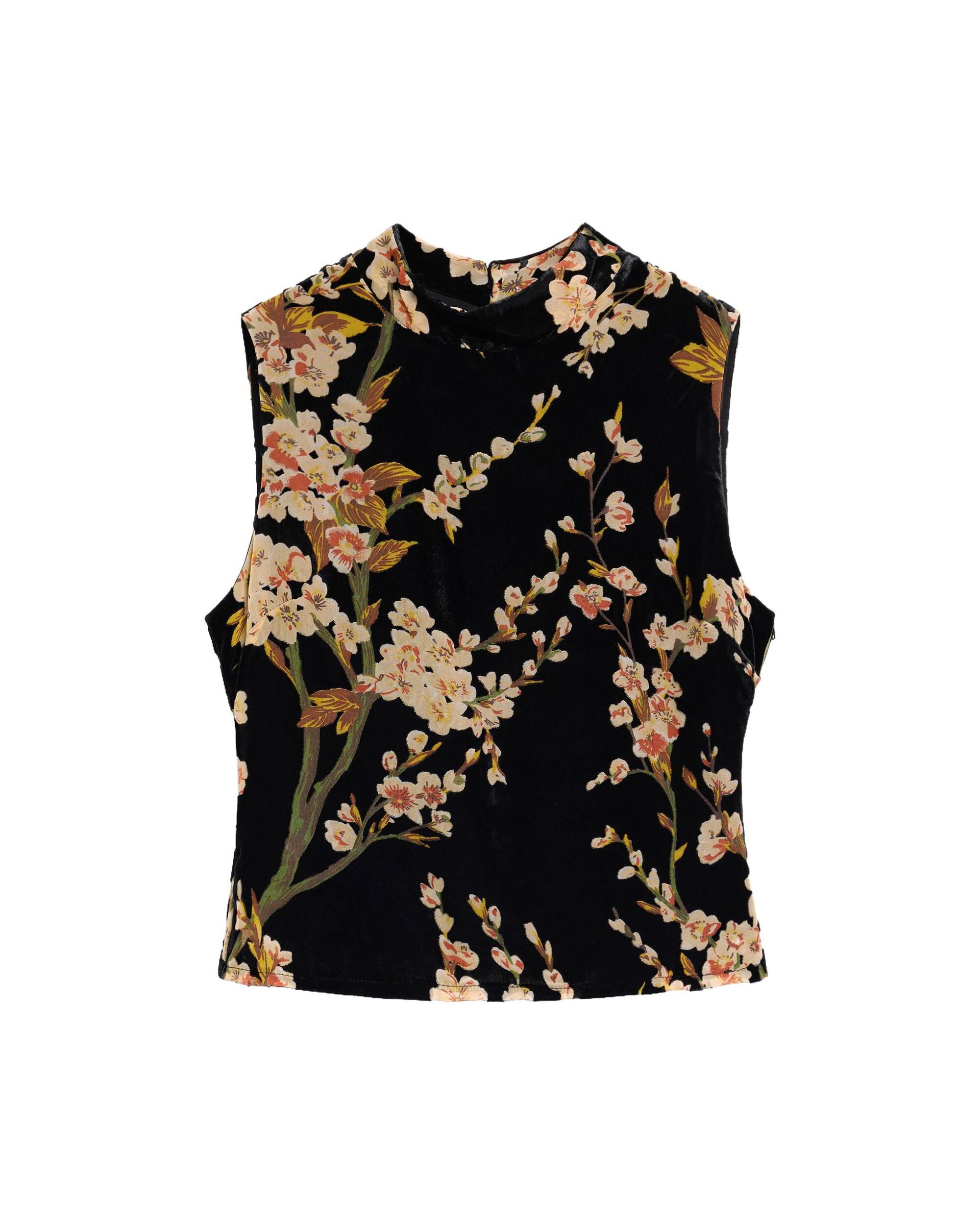 Blusa de mujer estampada flores - Desigual - Negro Negro-5