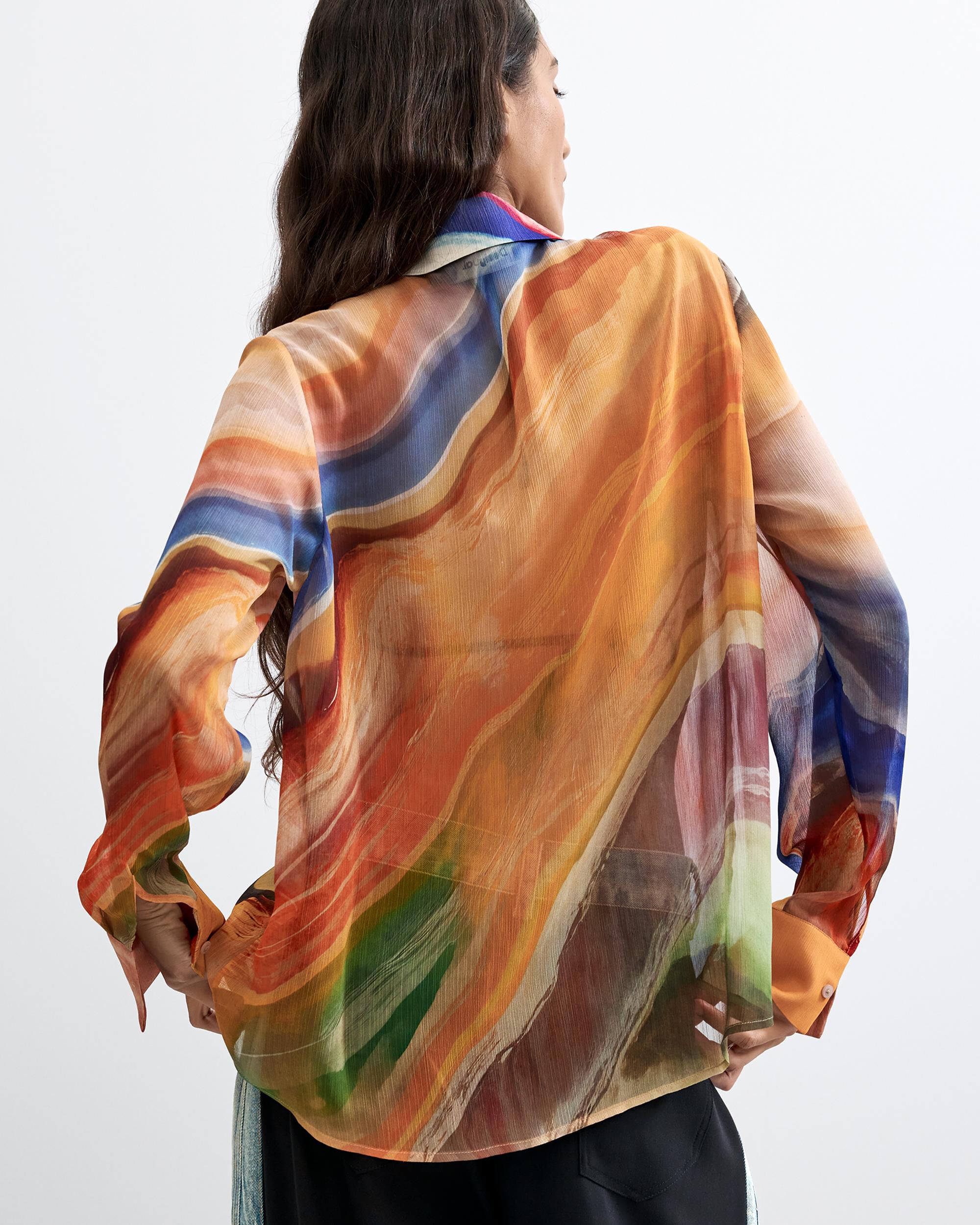 Blusa de mujer manga larga estampada - Desigual - Multicolor Multicolor-3