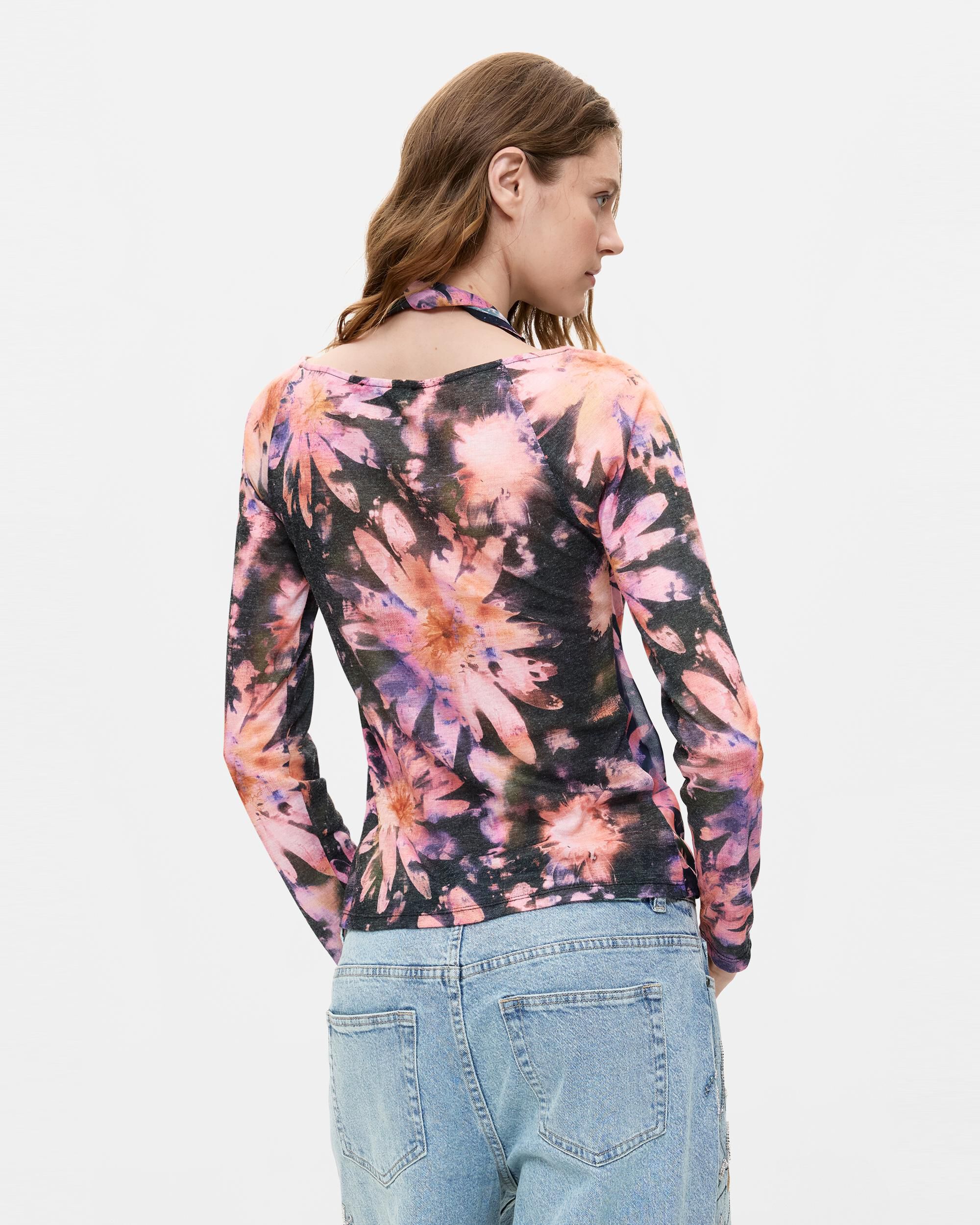 Blusa de mujer estampada manga larga - Desigual - Azul Azul-3