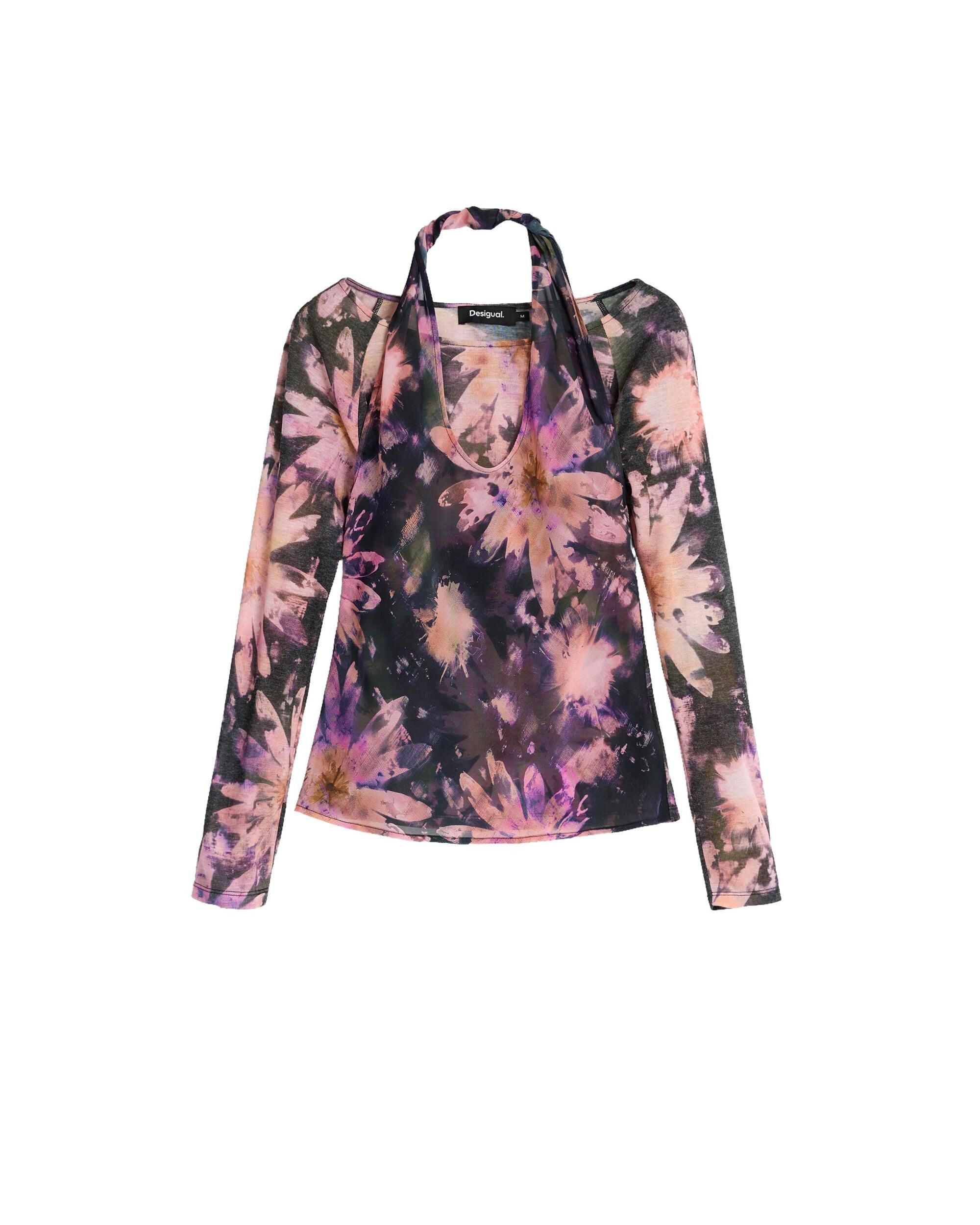 Blusa de mujer estampada manga larga - Desigual - Azul Azul-4