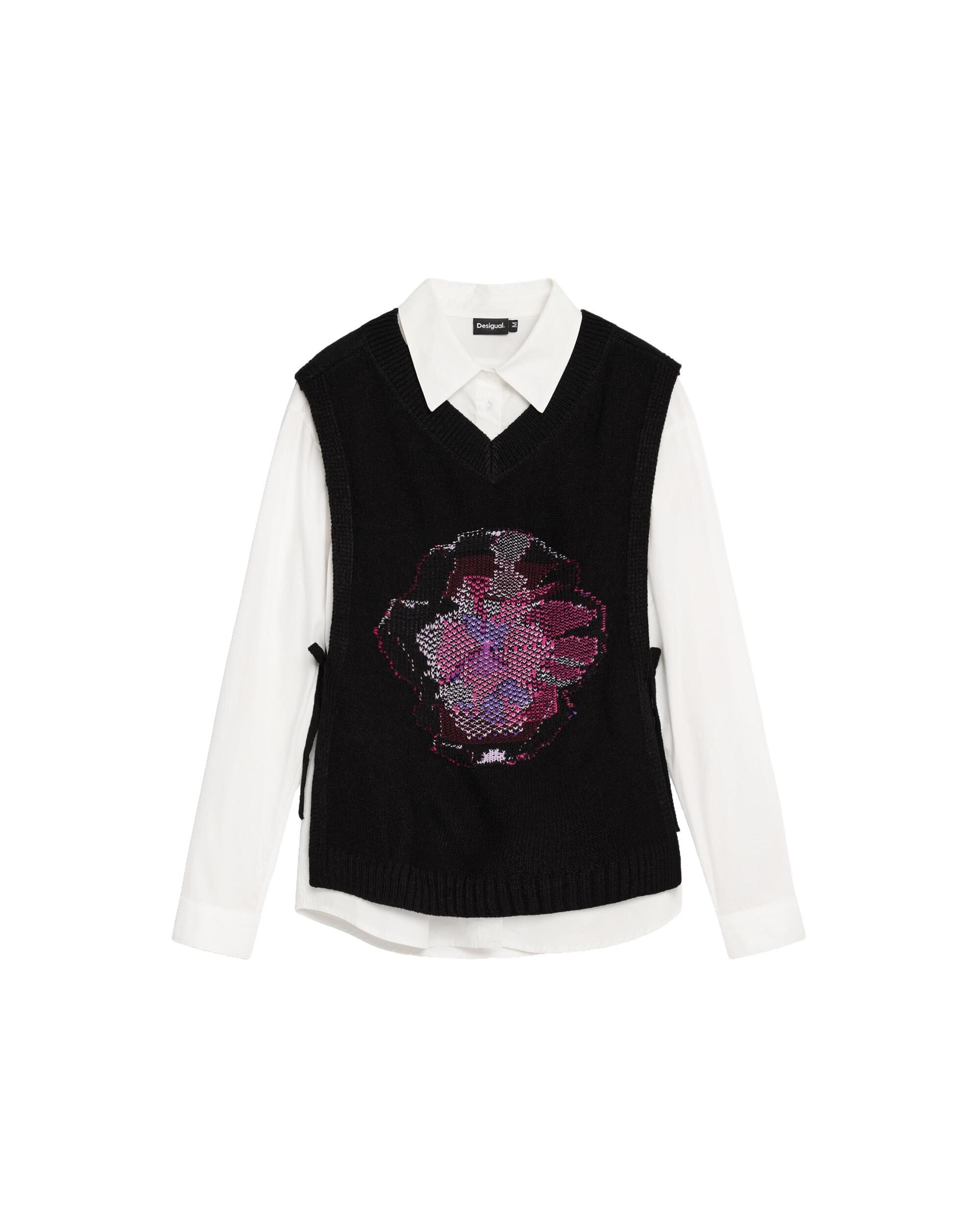 Camisa de mujer superpuesta estampada - Desigual - Blanco Blanco-4
