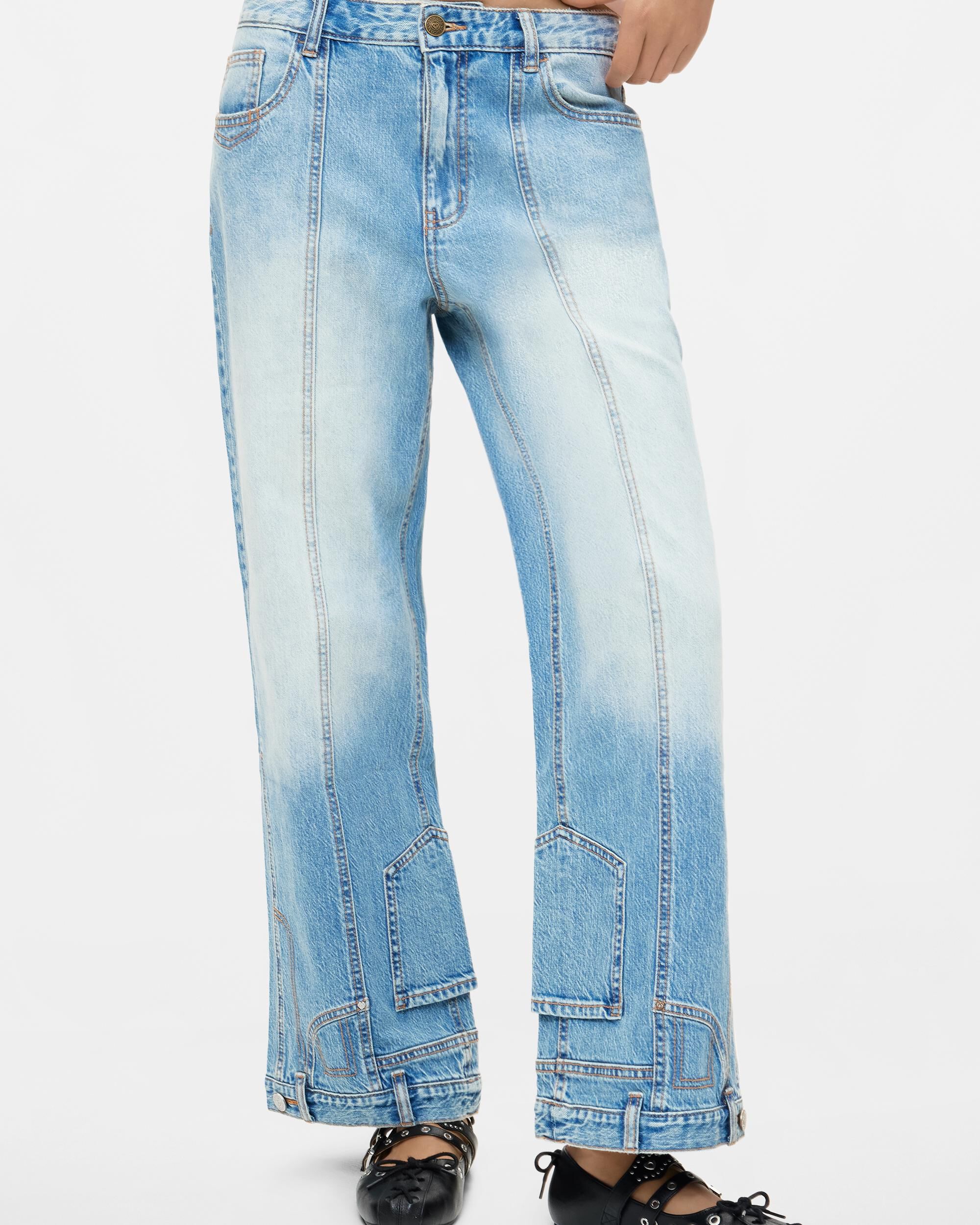 Pantalón de mujer vaquero pierna ancha - Desigual - Azul Azul-2