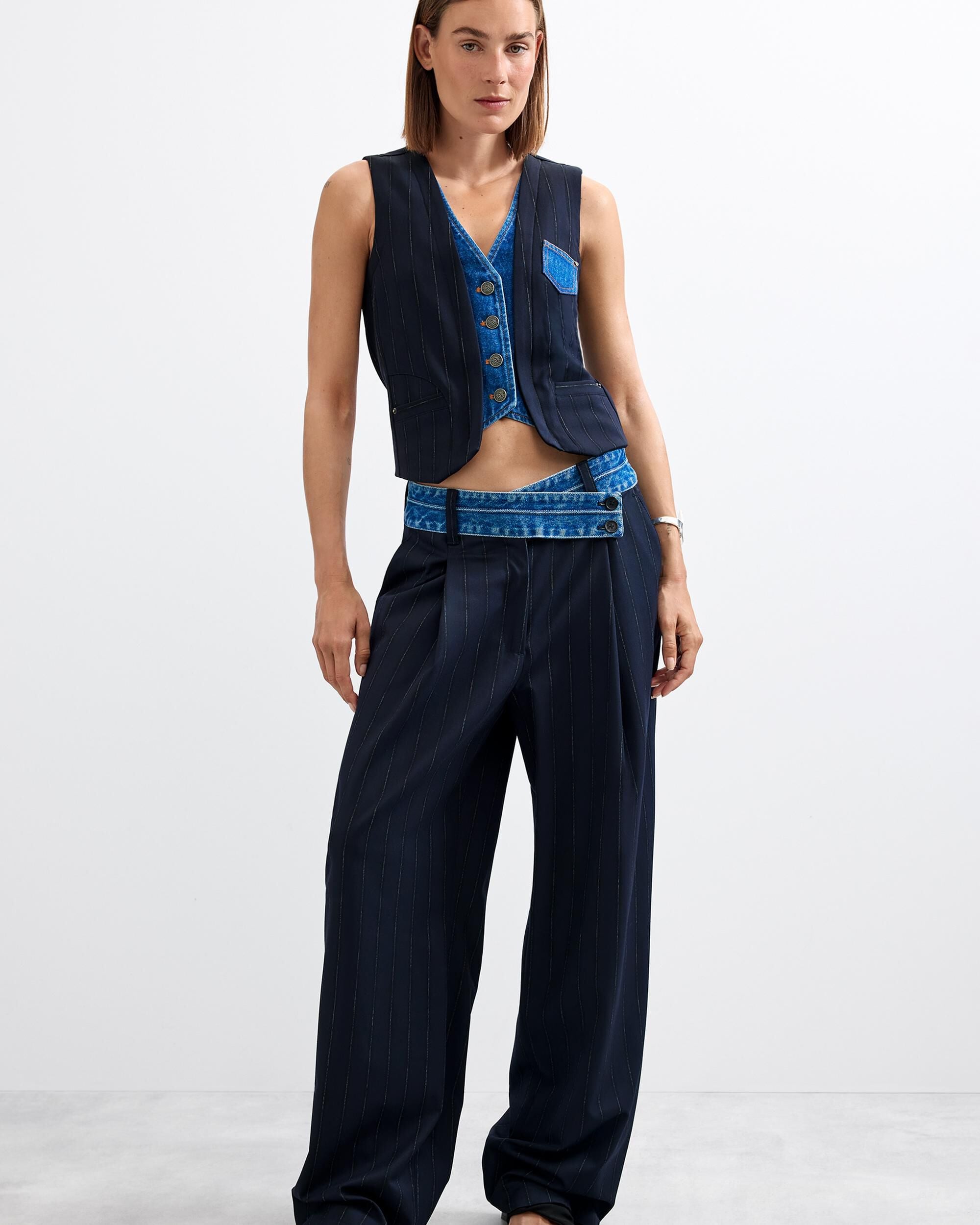 Chaleco de mujer doble solapa - Desigual - Azul Azul-1