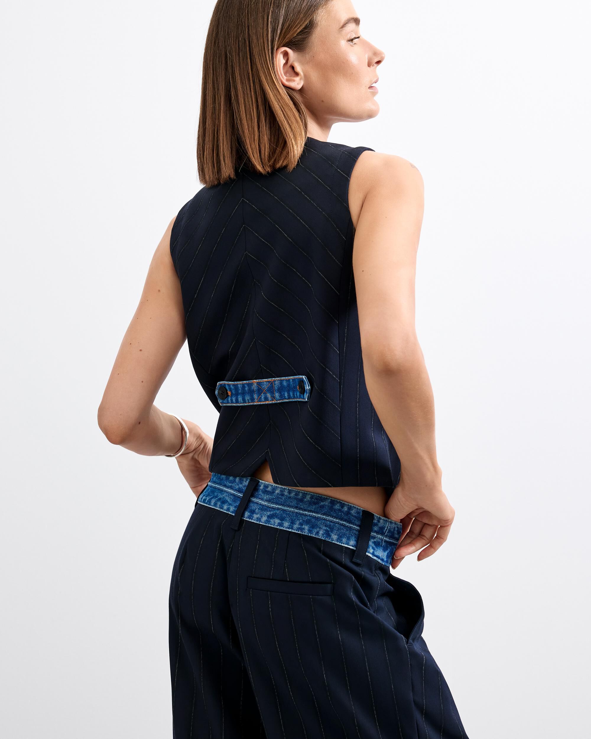 Chaleco de mujer doble solapa - Desigual - Azul Azul-3