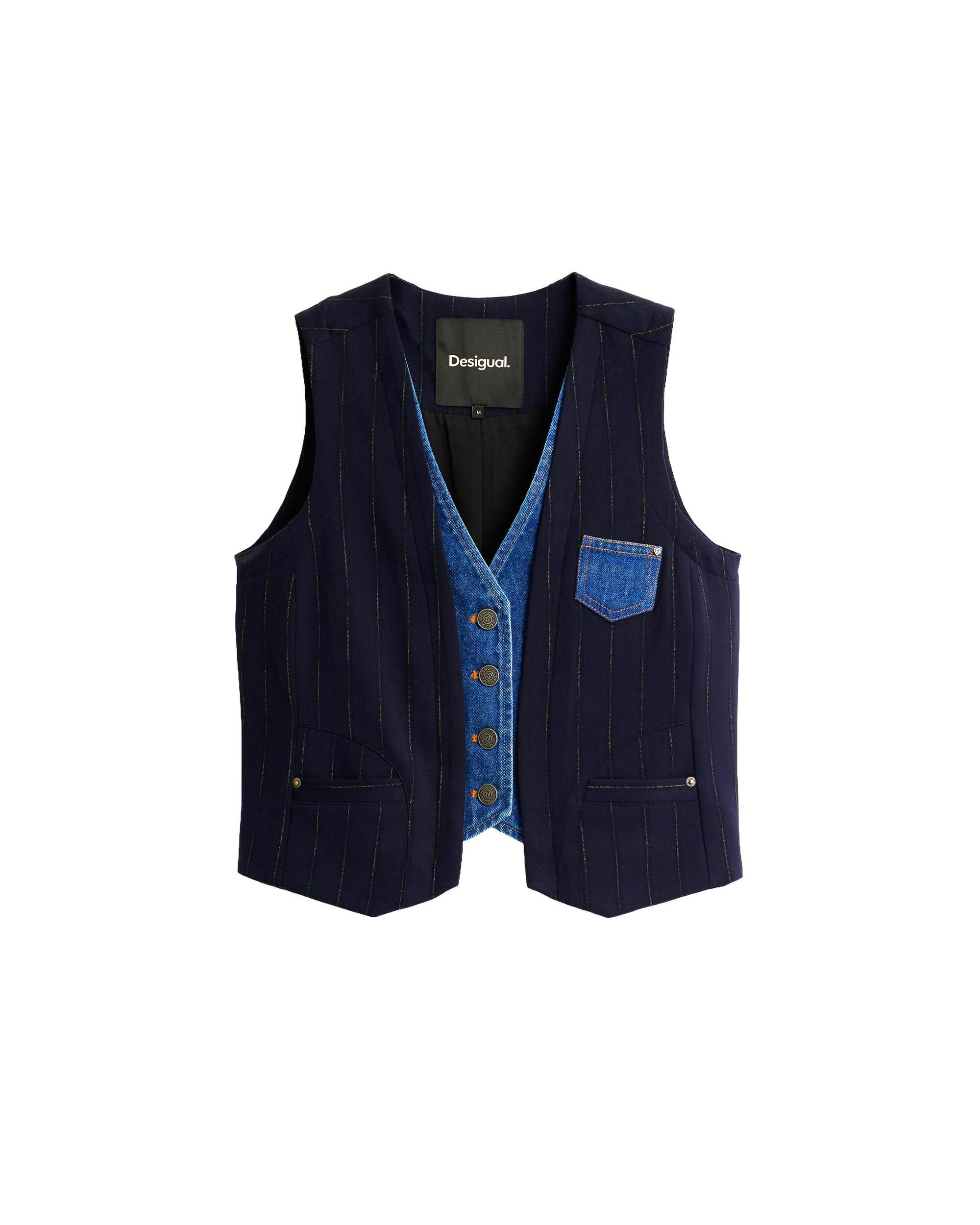 Chaleco de mujer doble solapa - Desigual - Azul Azul-4