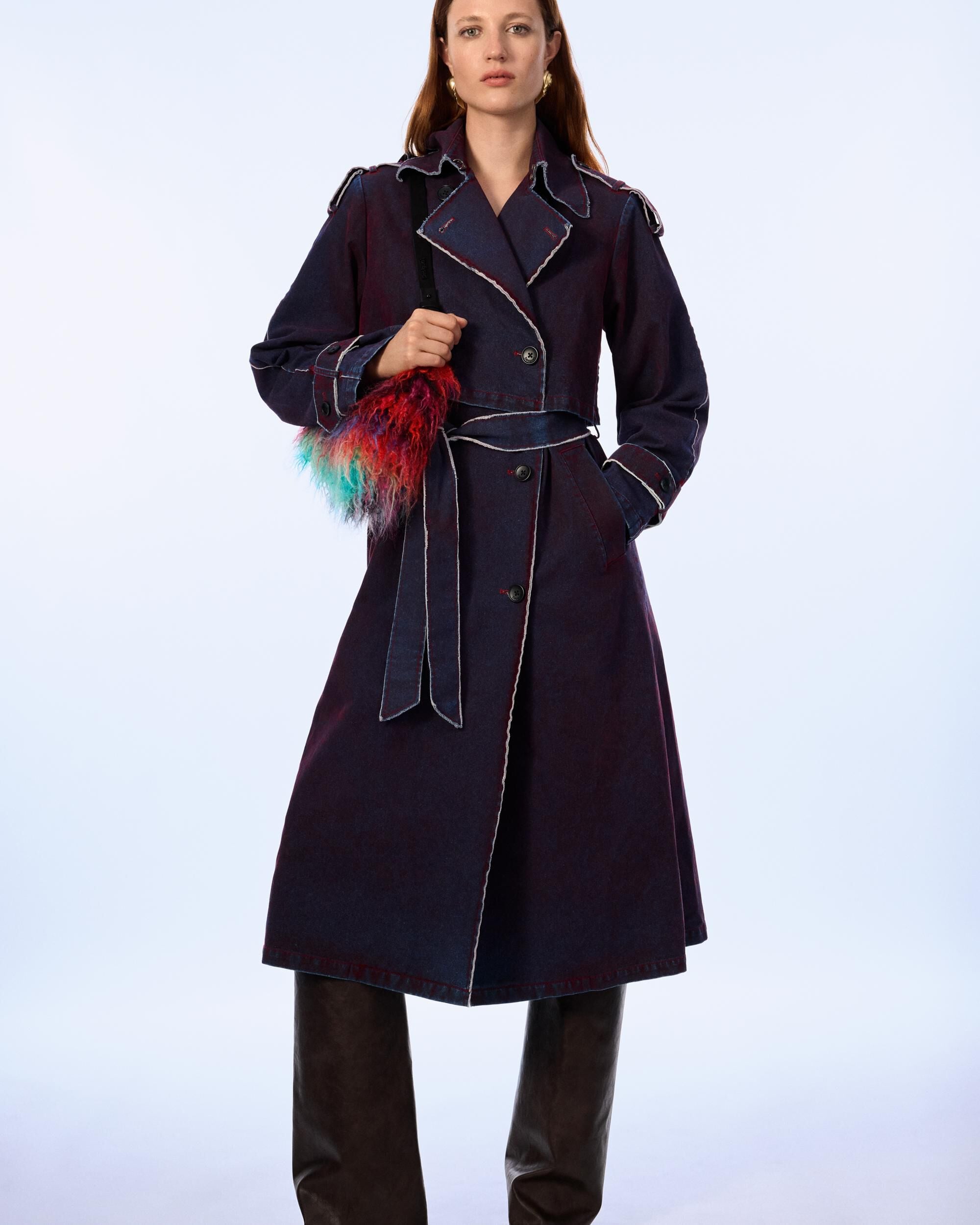 Abrigo de mujer trench 100% algodón - Desigual - Morado Morado-1