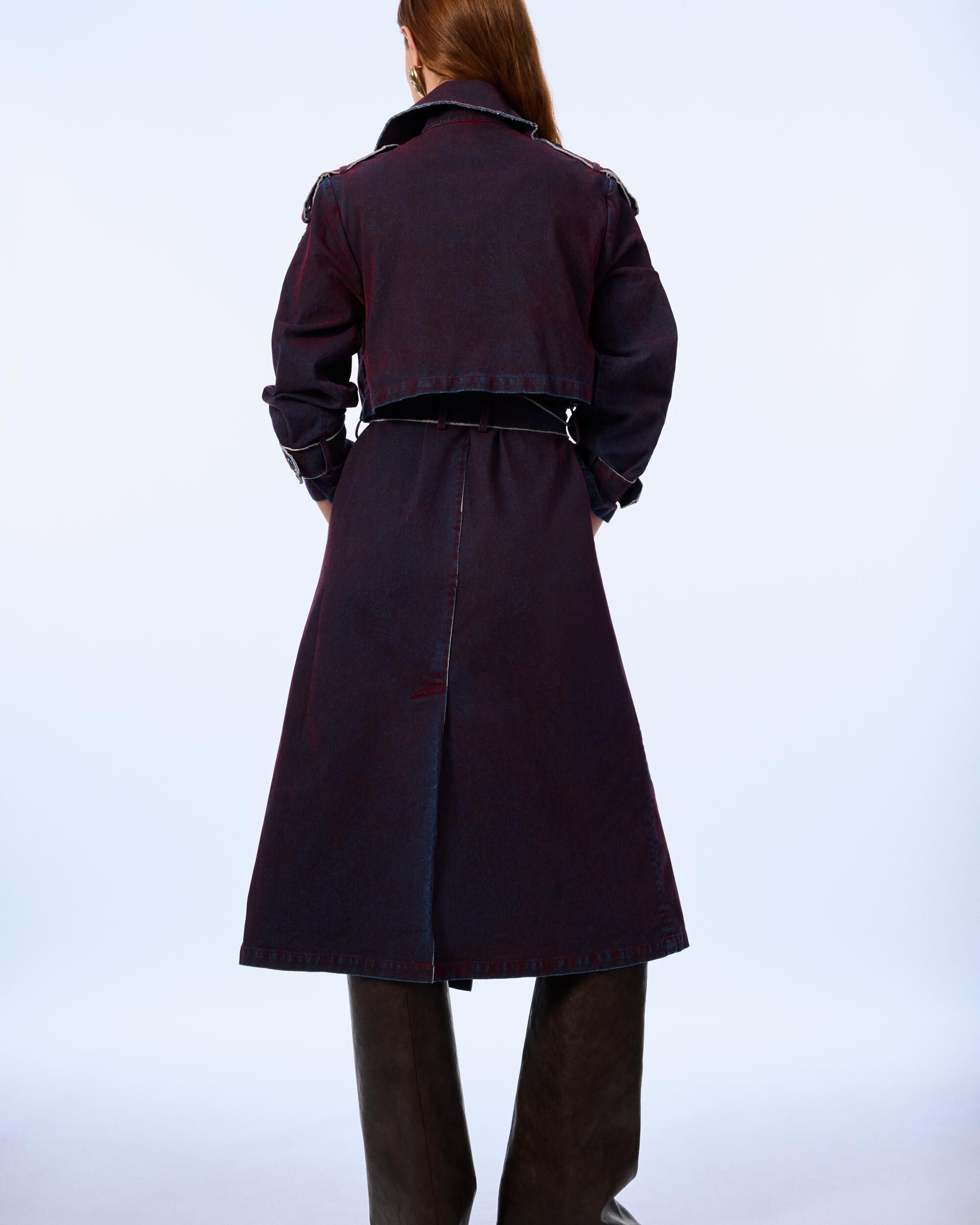 Abrigo de mujer trench 100% algodón - Desigual - Morado Morado-3