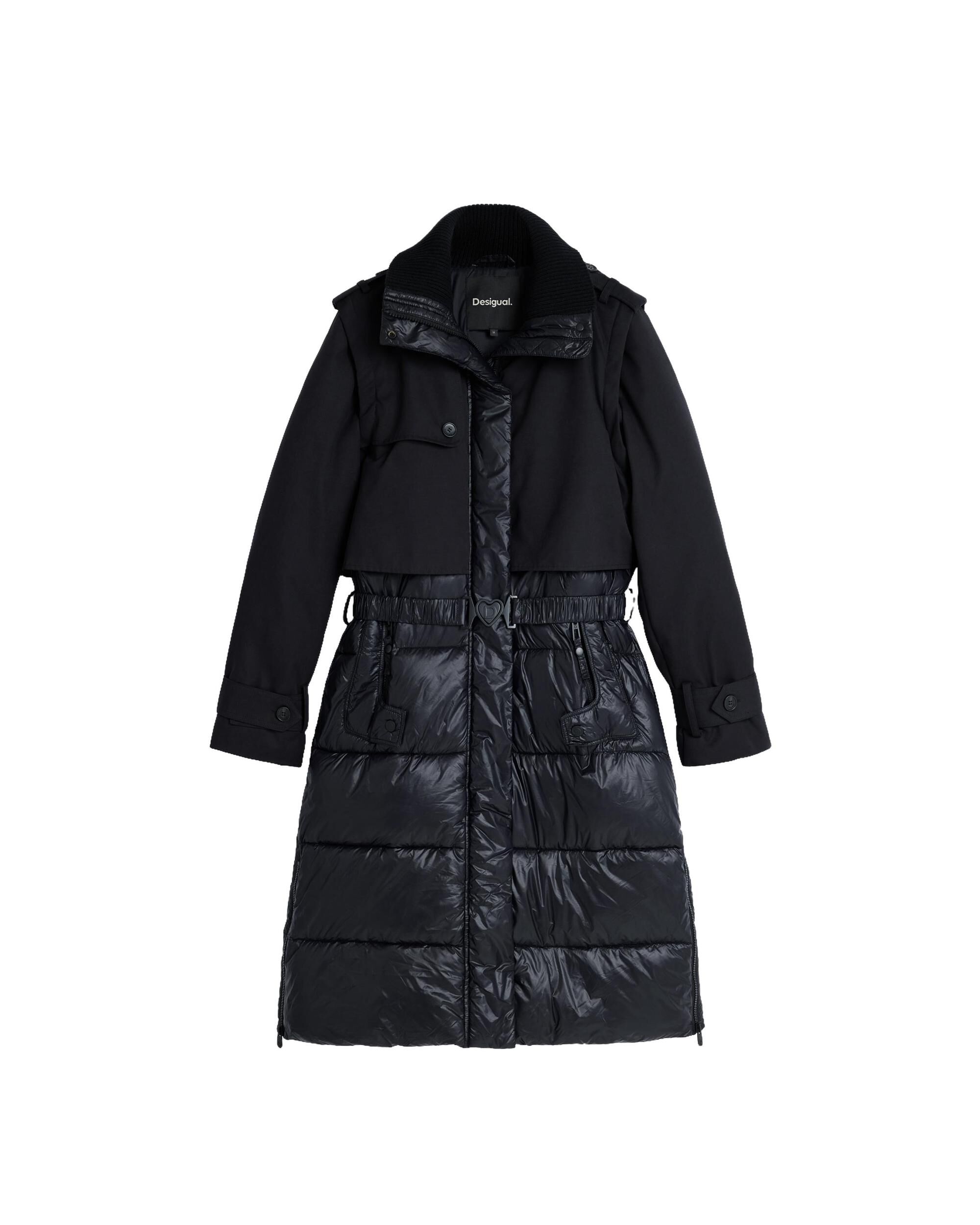 Abrigo de mujer acolchado desmontable - Desigual - Negro Negro-5