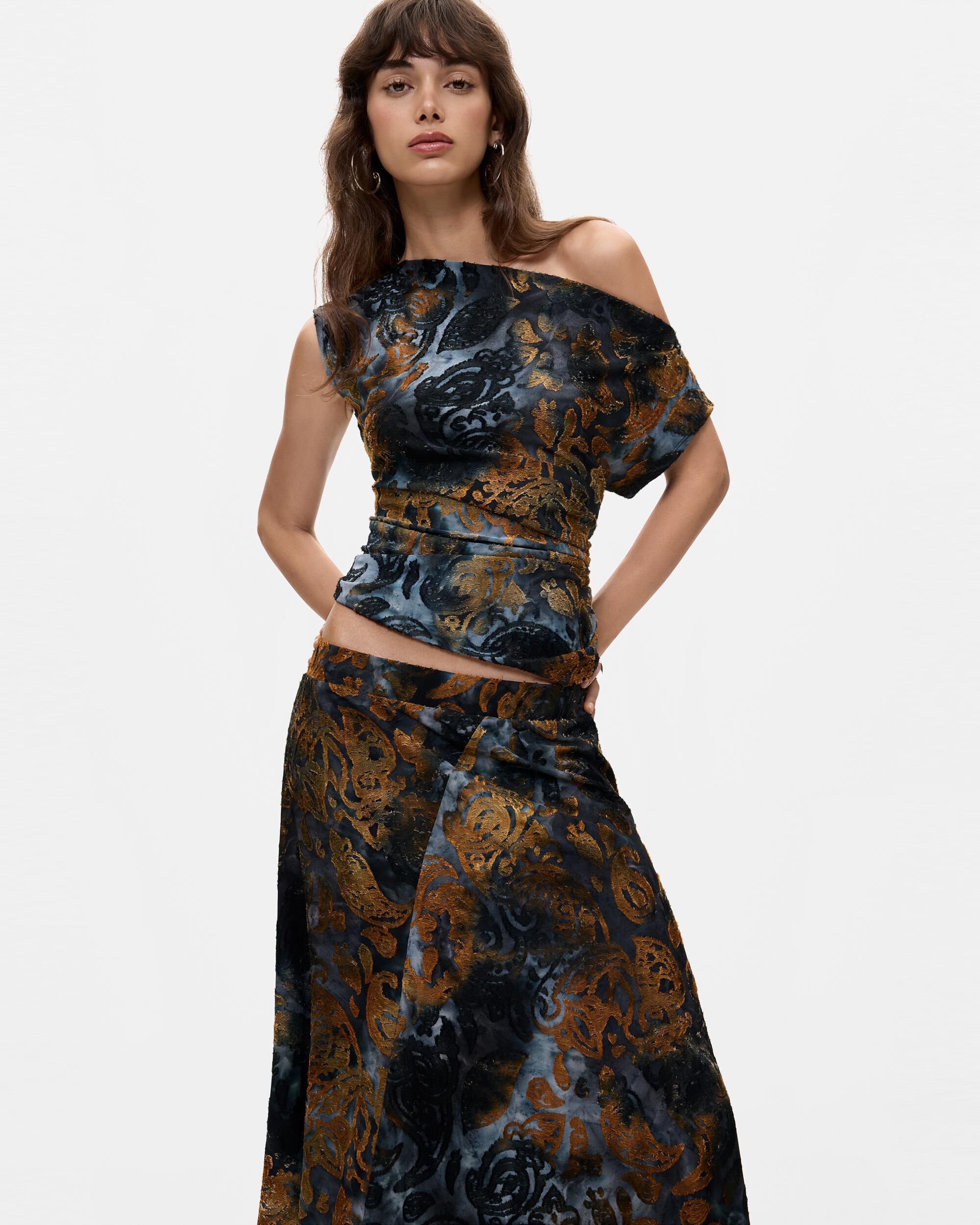 Falda tubo punto - Desigual - Azul Azul-4