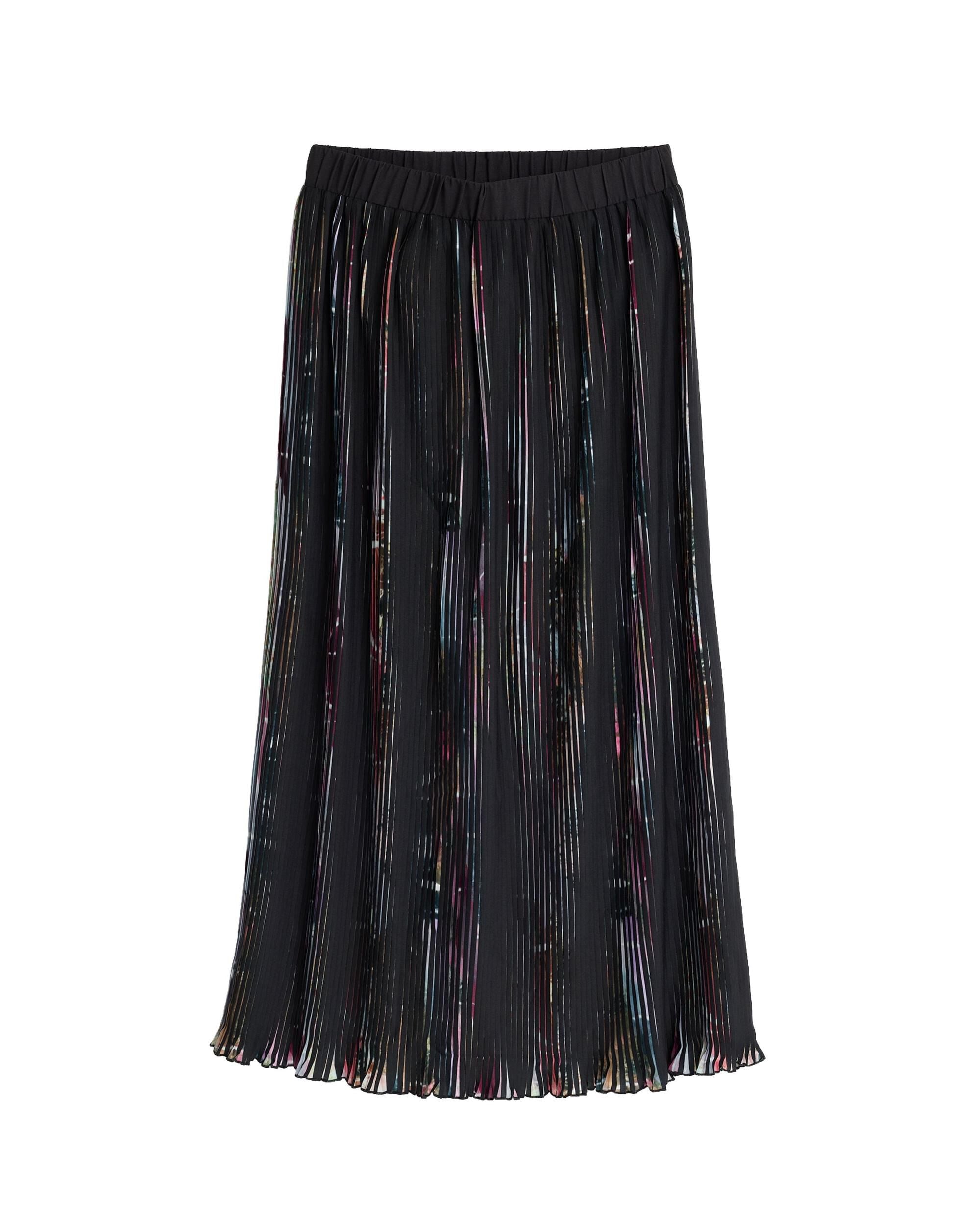 Falda plisada midi floral - Desigual - Negro Negro-4