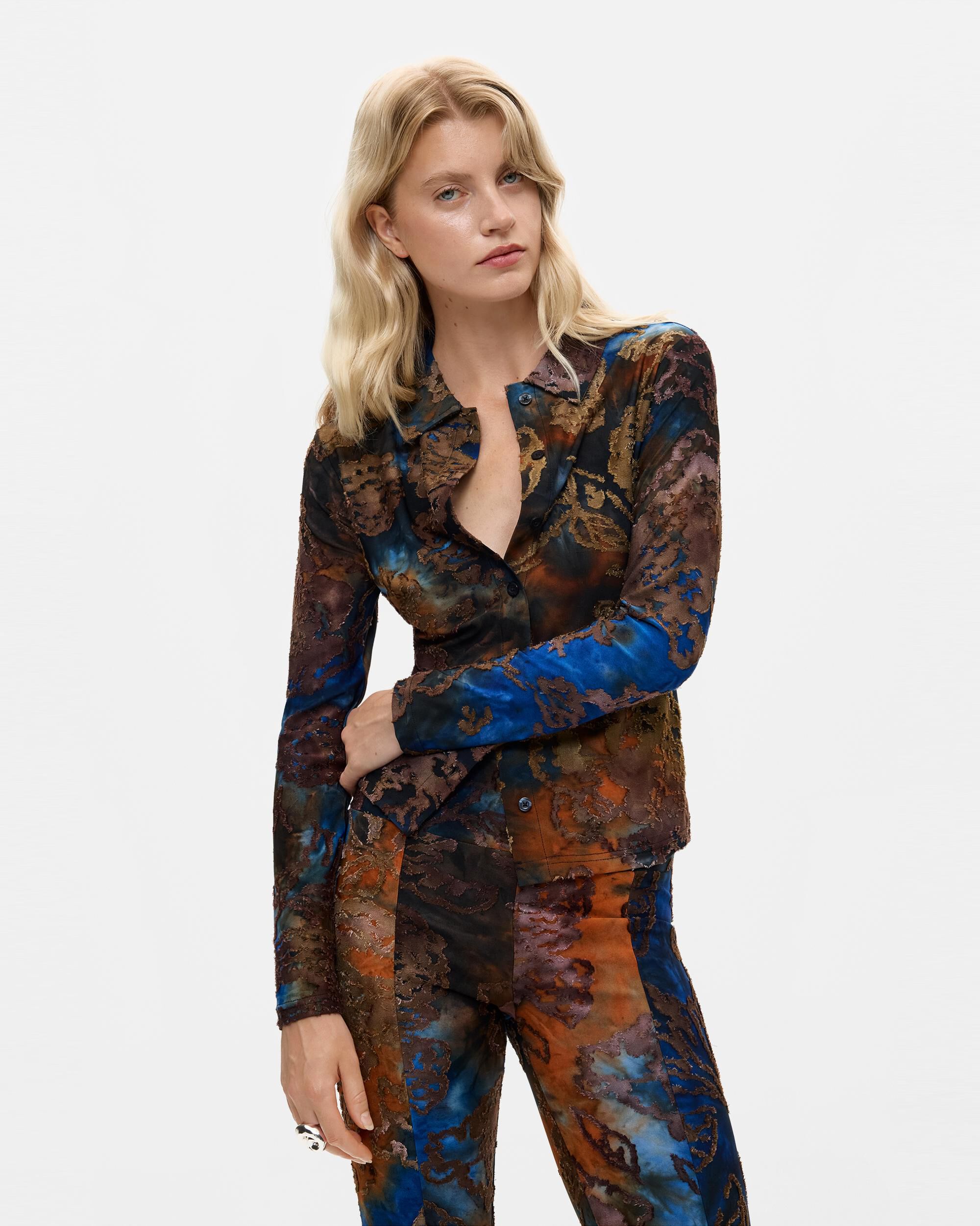 Pantalón de mujer largo punto - Desigual - Negro Negro-4