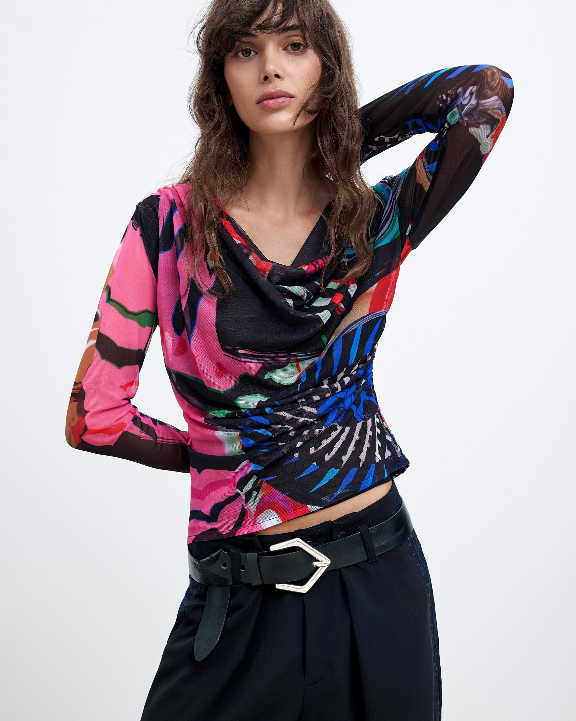 Camiseta de mujer punto estampado m c lacroix - Desigual - Multicolor Multicolor-1