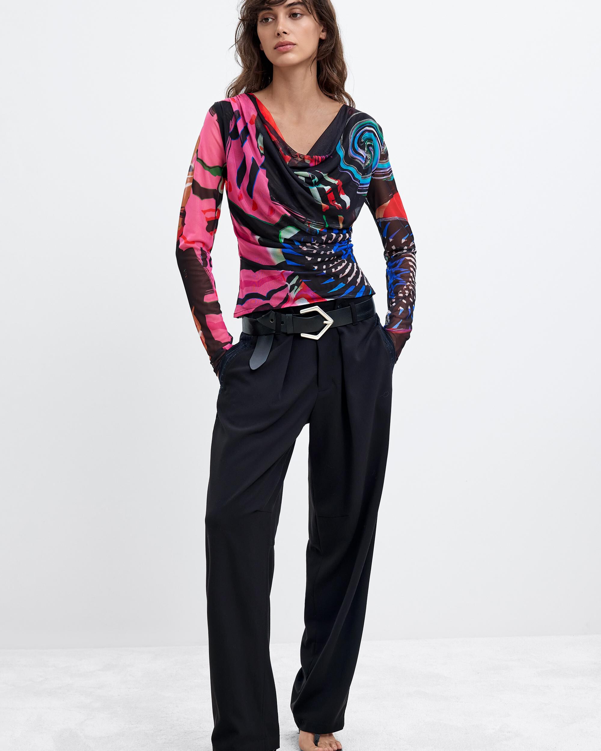 Camiseta de mujer punto estampado m c lacroix - Desigual - Multicolor Multicolor-2
