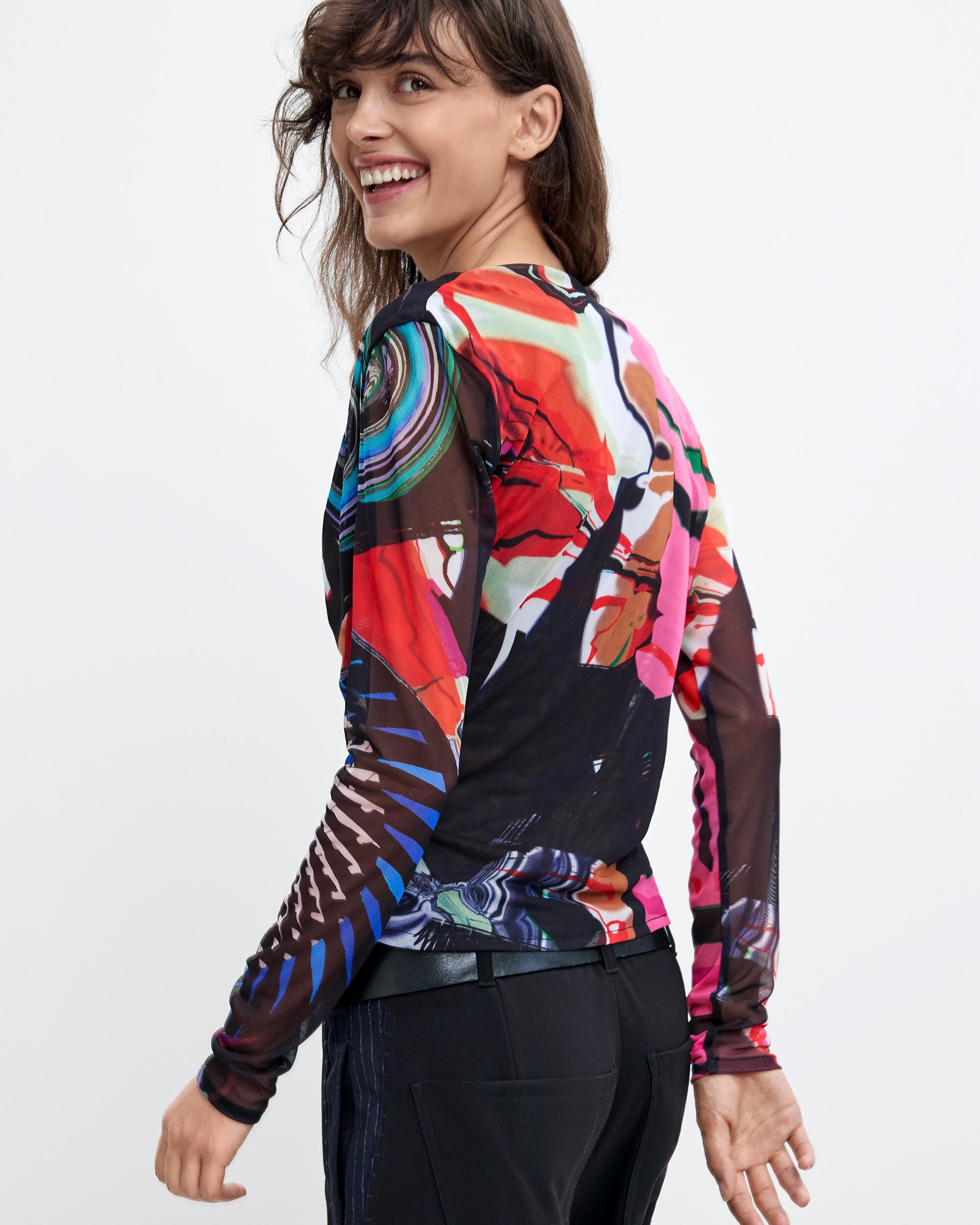 Camiseta de mujer punto estampado m c lacroix - Desigual - Multicolor Multicolor-3