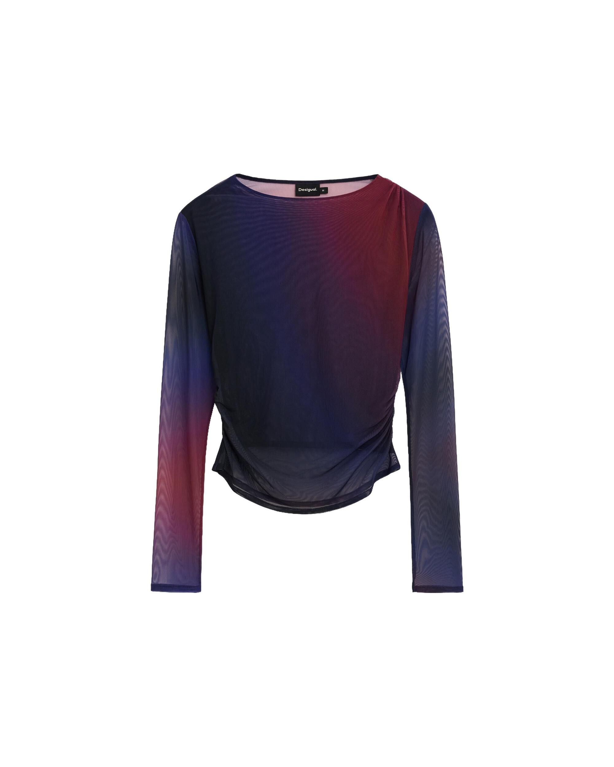 Camiseta de mujer manga larga drapeada - Desigual - Morado Morado-5
