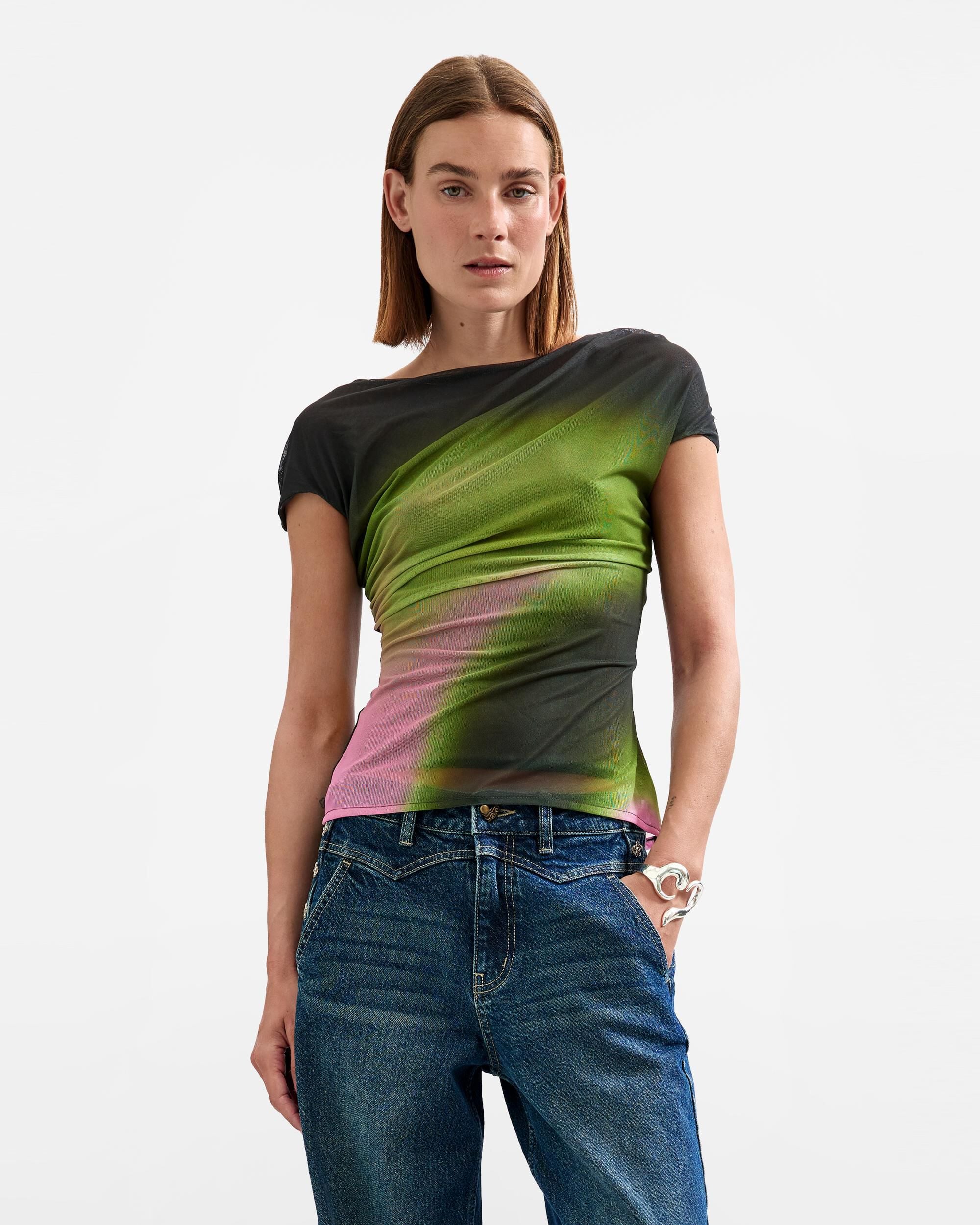 Camiseta de mujer punto manga corta - Desigual - Negro Negro-1