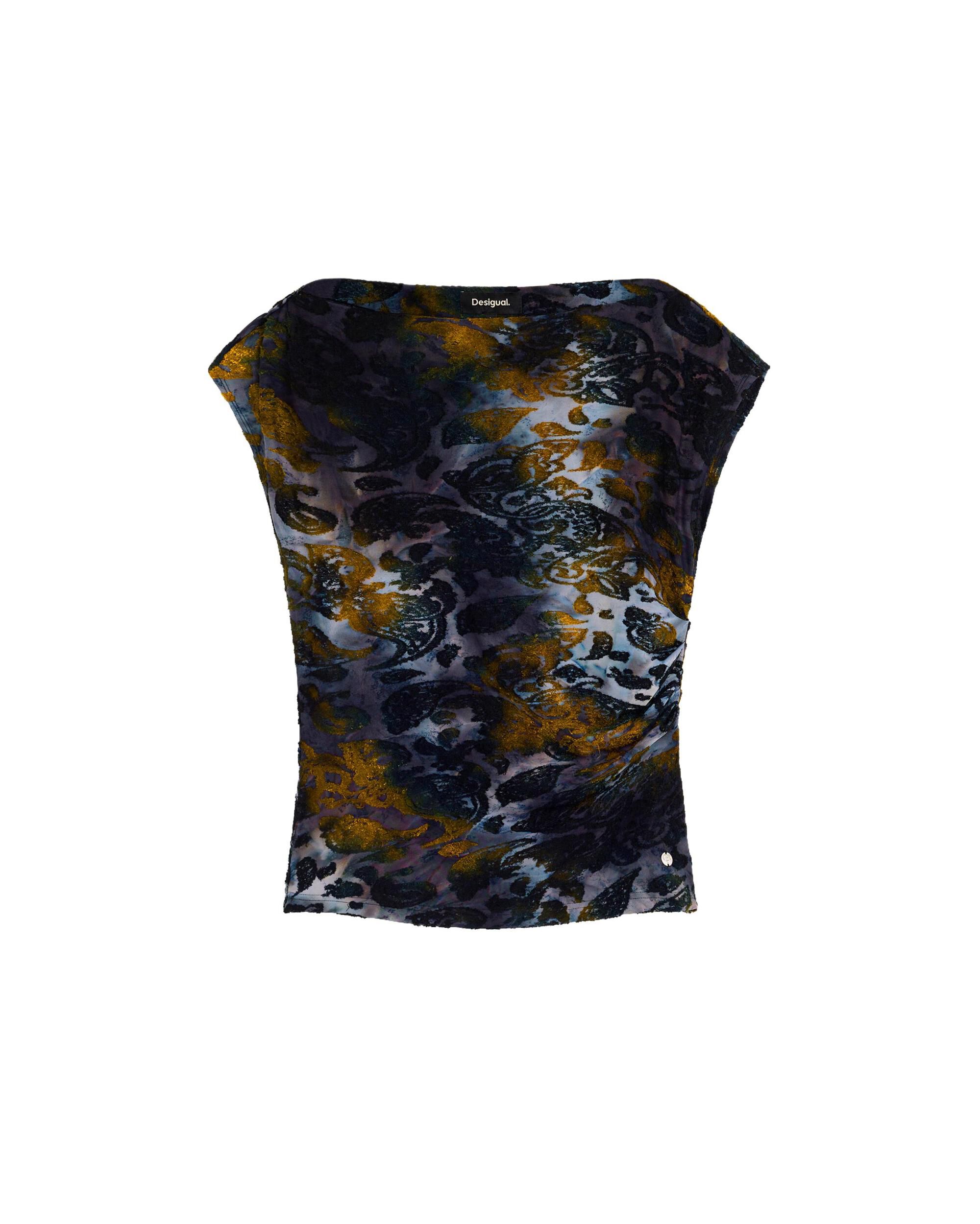 Camiseta de mujer manga corta estampada - Desigual - Azul Azul-5