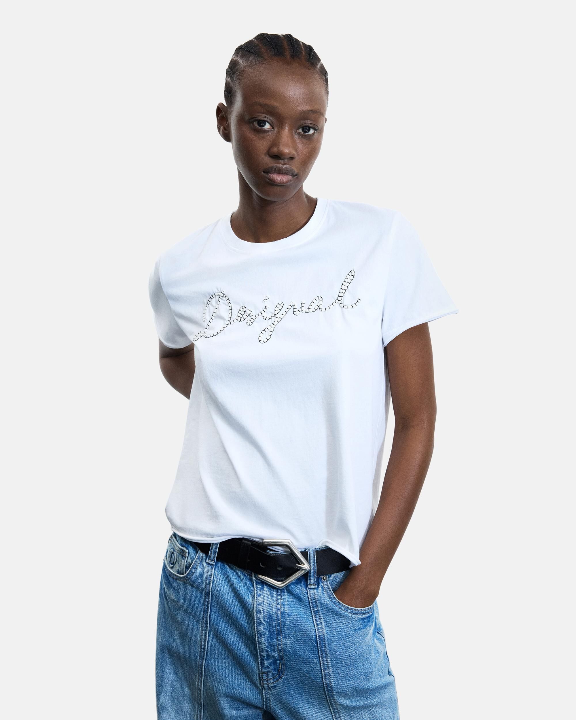 Camiseta de mujer 100% algodón - Desigual - Blanco Blanco-1