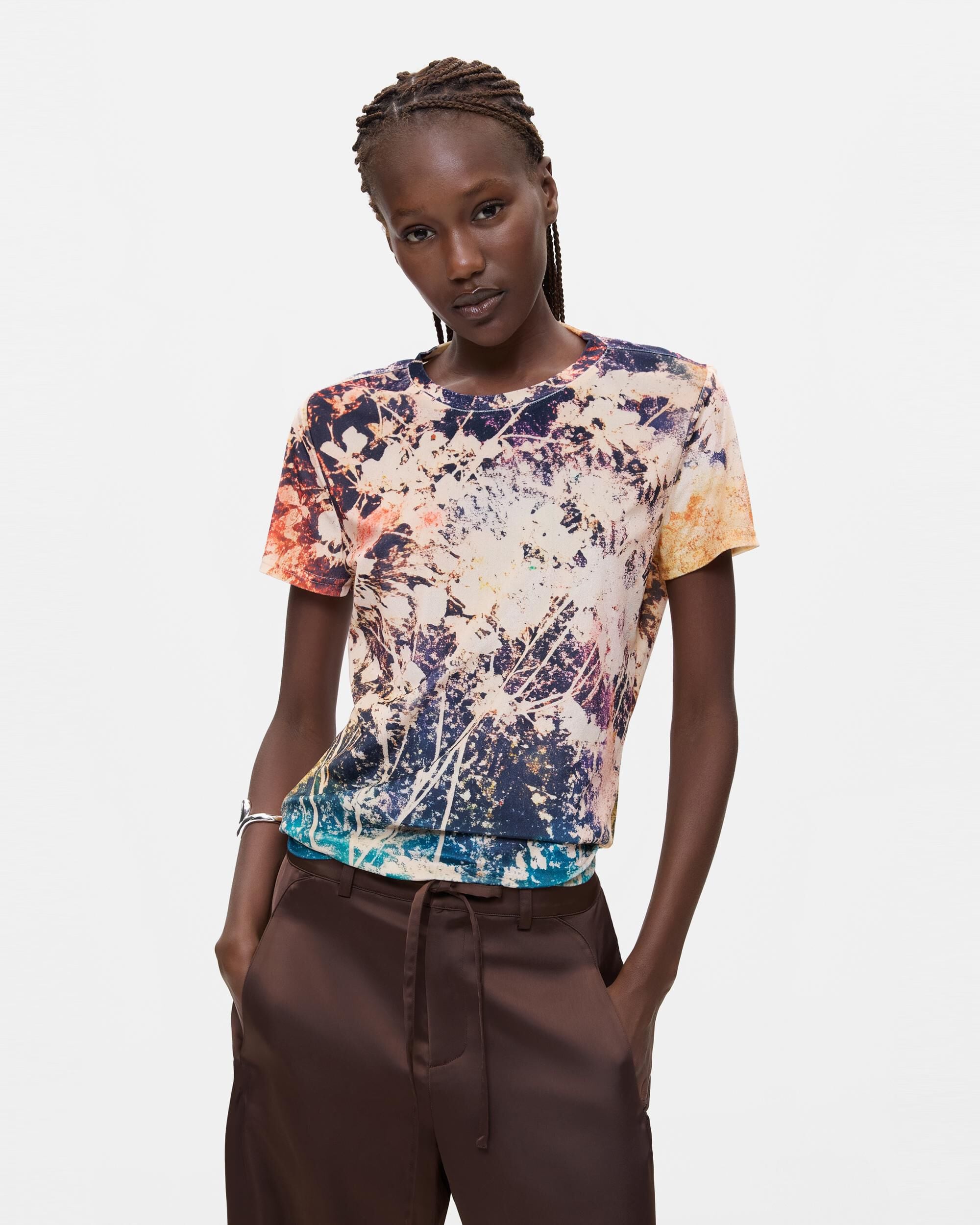 Camiseta de mujer estampado tie dye - Desigual - Naranja Naranja-1
