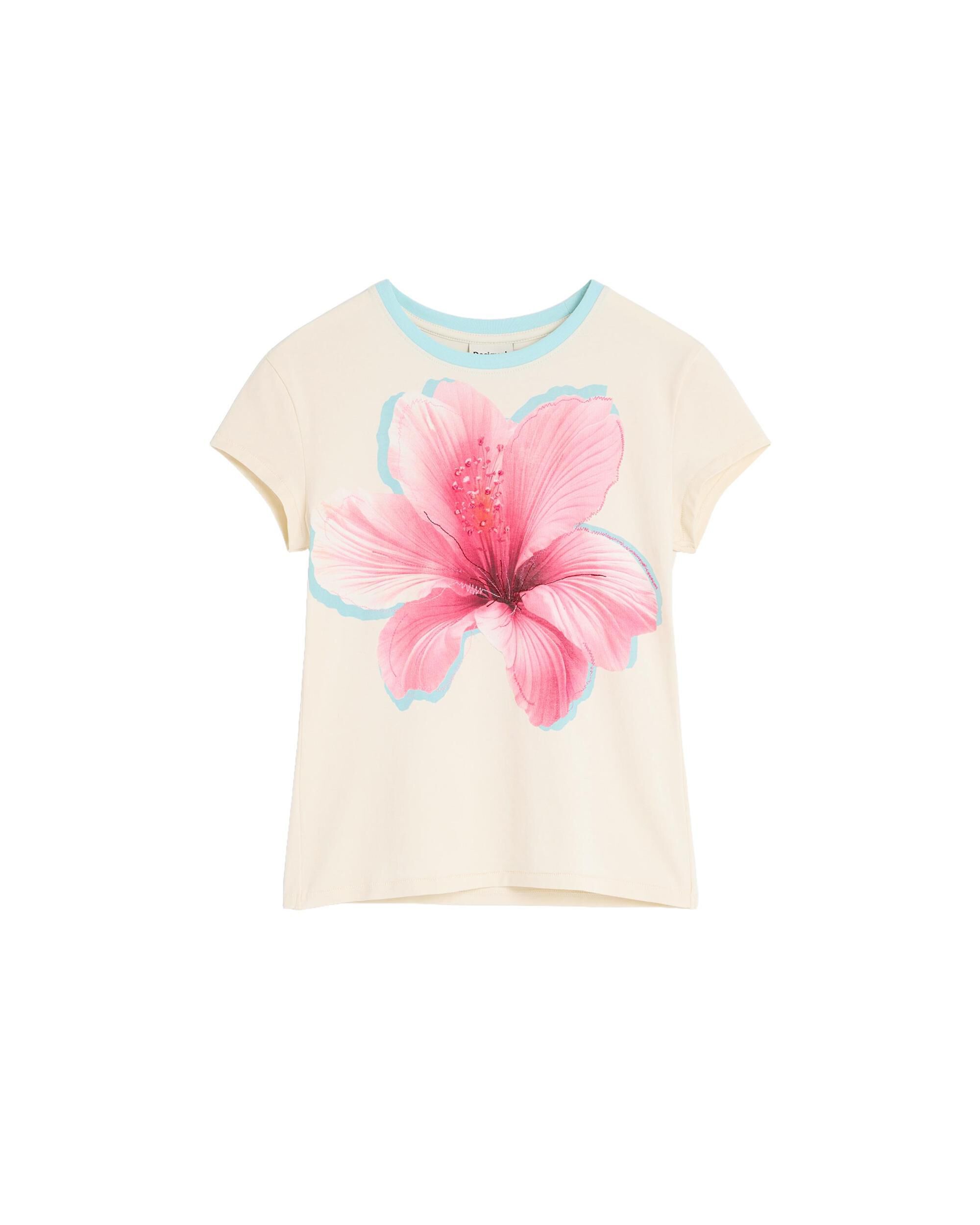 Camiseta de mujer estampado floral - Desigual - Blanco Blanco-4