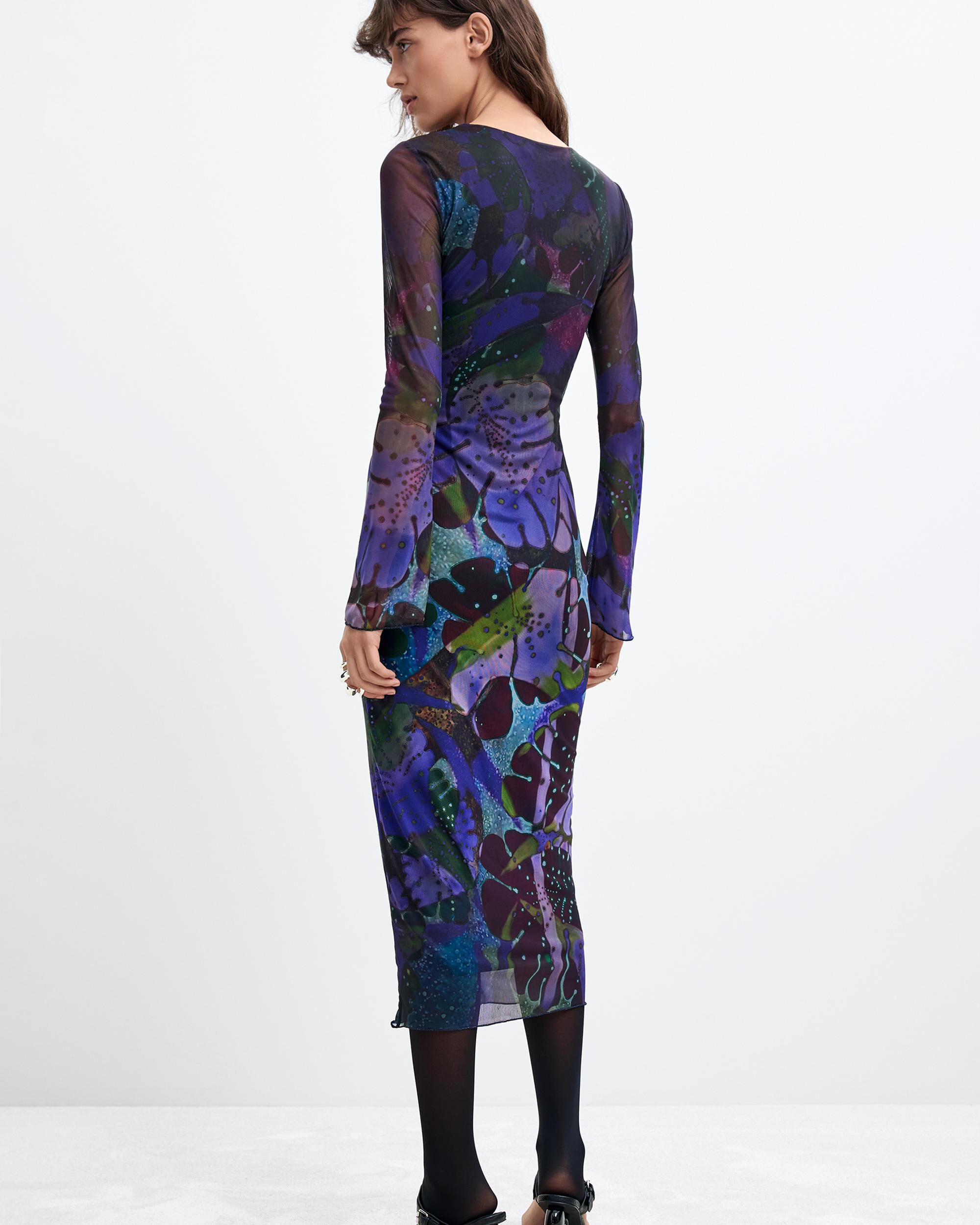 Vestido punto hojas m c lacroix - Desigual - Morado Morado-3
