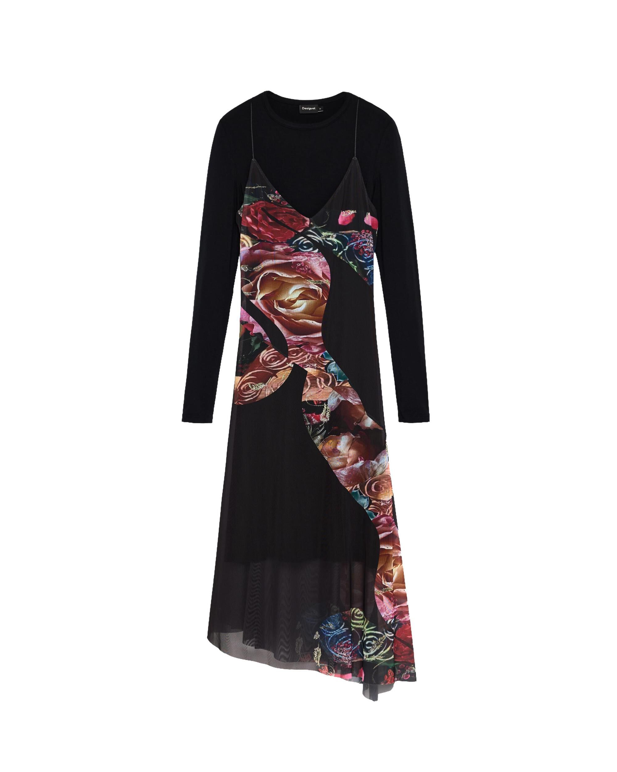 Vestido asimétrico flores m c lacroix - Desigual - Negro Negro-4