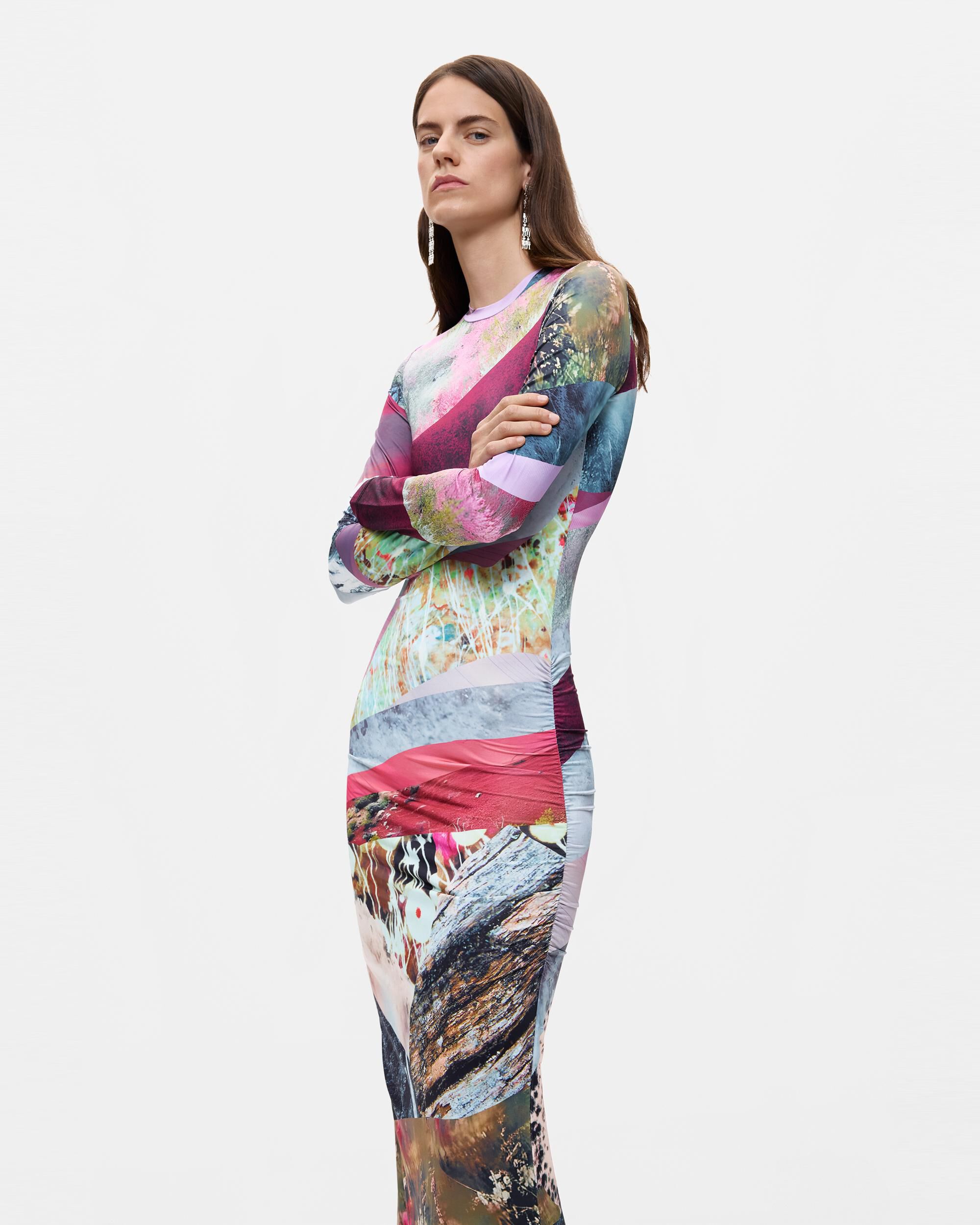 Vestido punto manga larga - Desigual - Rosa Rosa-2