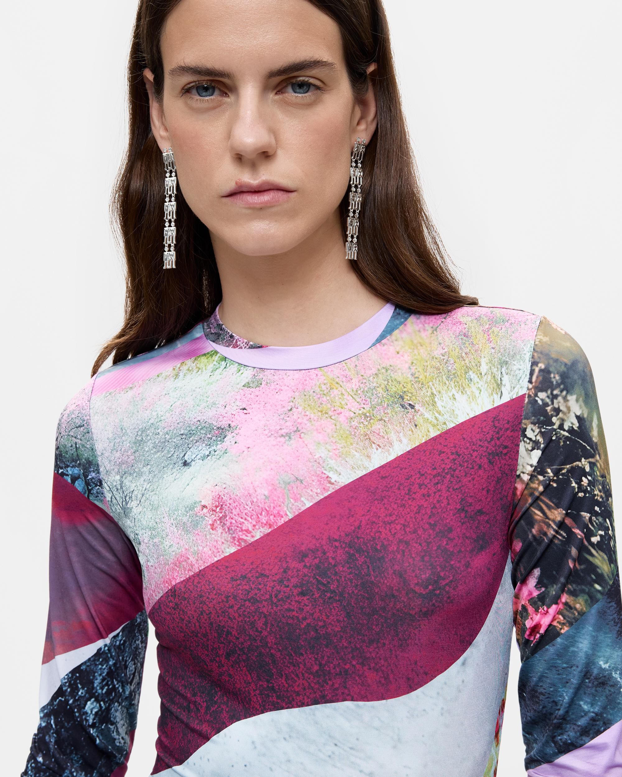 Vestido punto manga larga - Desigual - Rosa Rosa-4