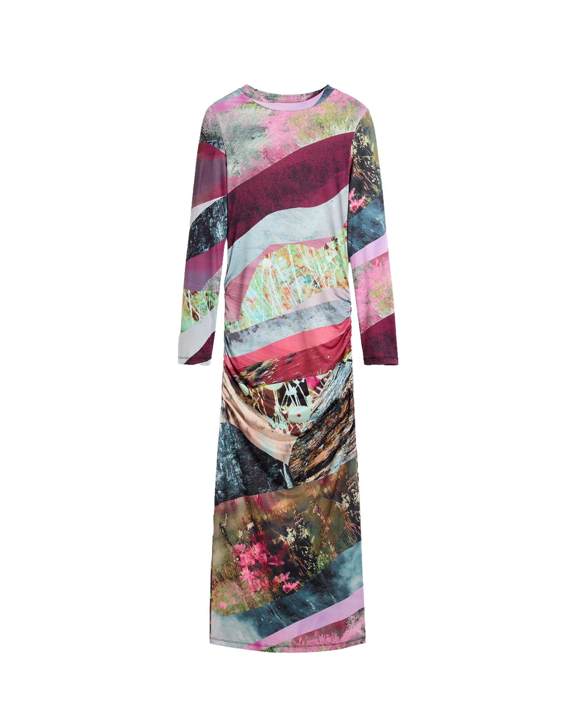 Vestido punto manga larga - Desigual - Rosa Rosa-5