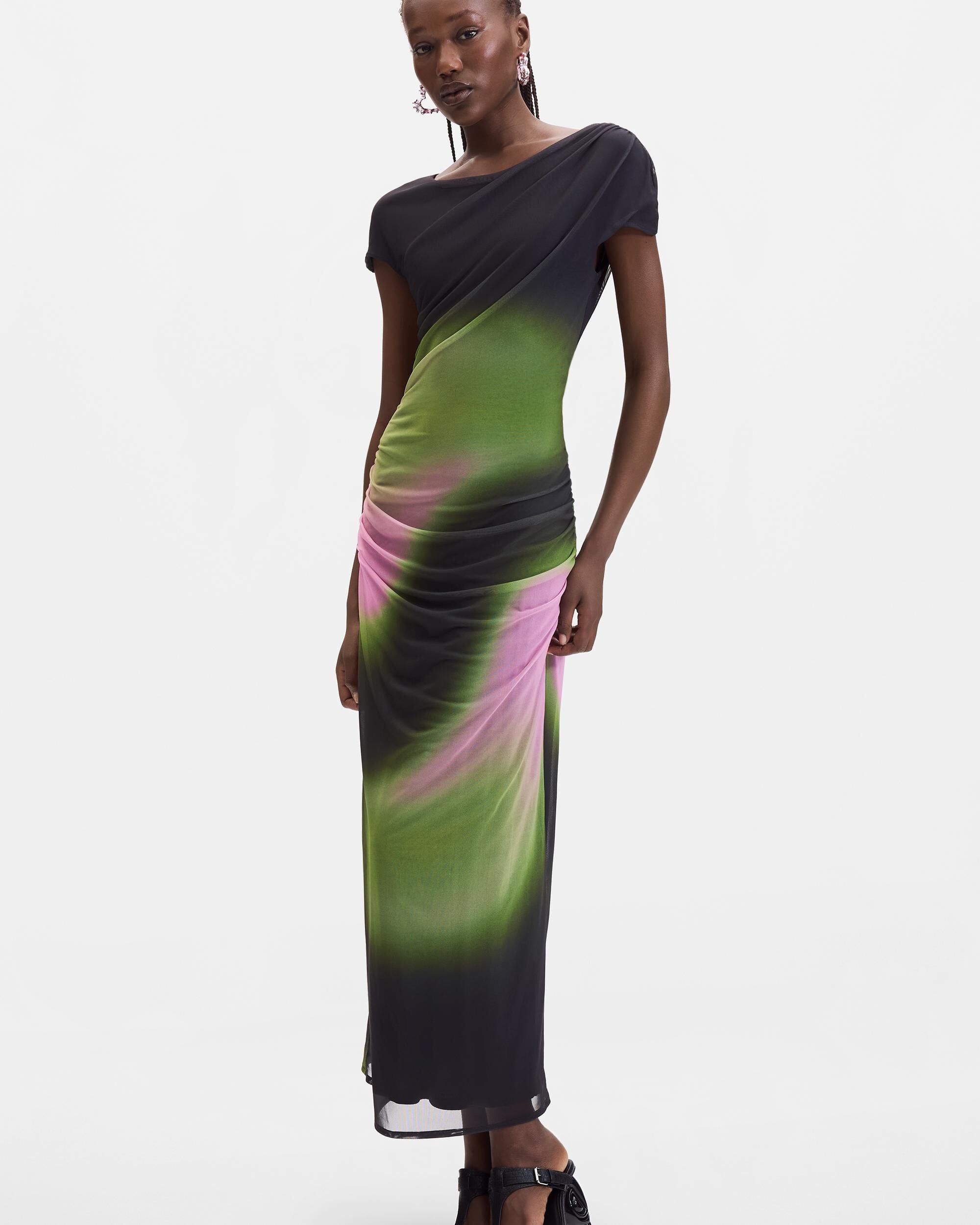 Vestido tul degradados - Desigual - Negro Negro-1