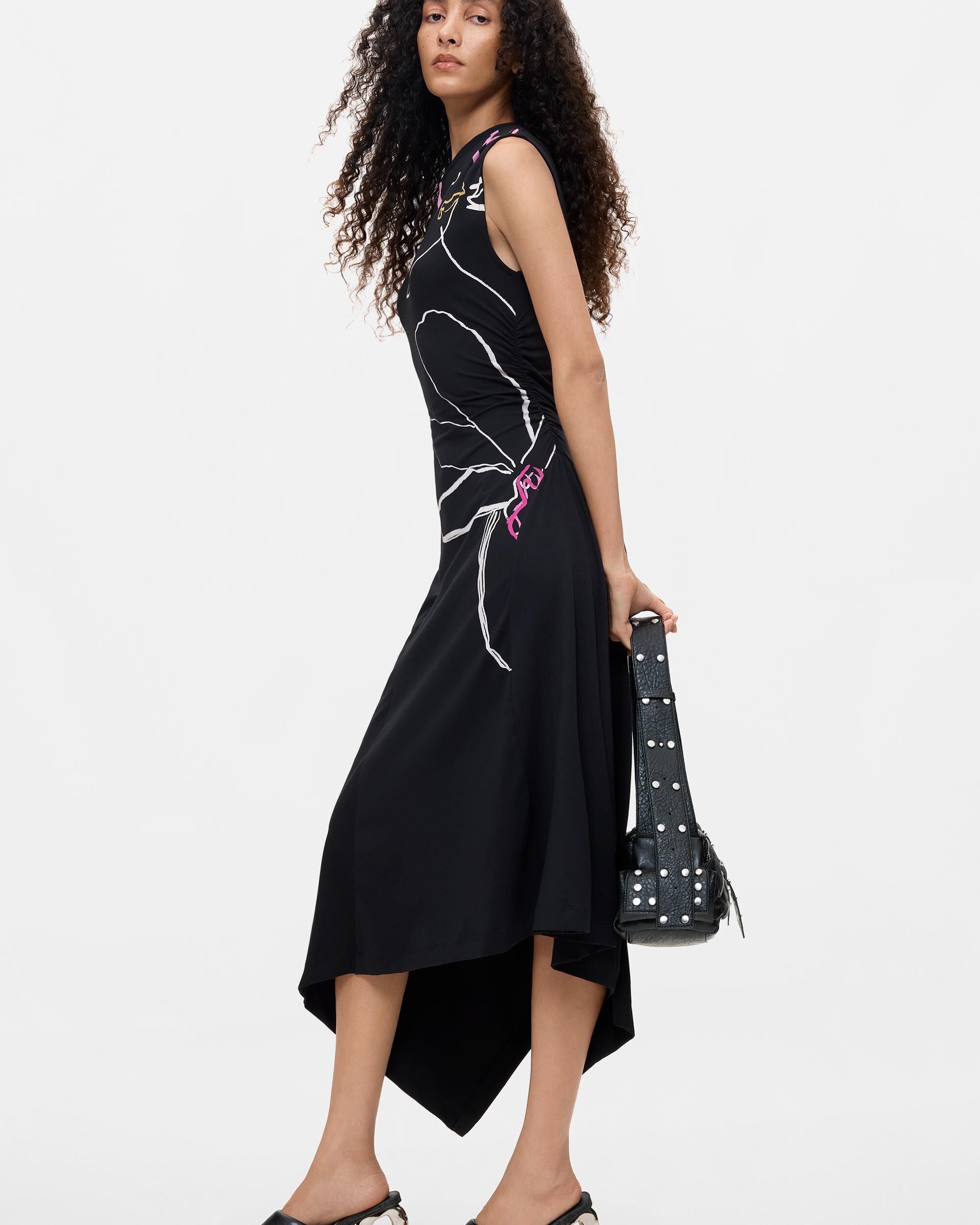 Vestido asimétrico floral - Desigual - Negro Negro-1