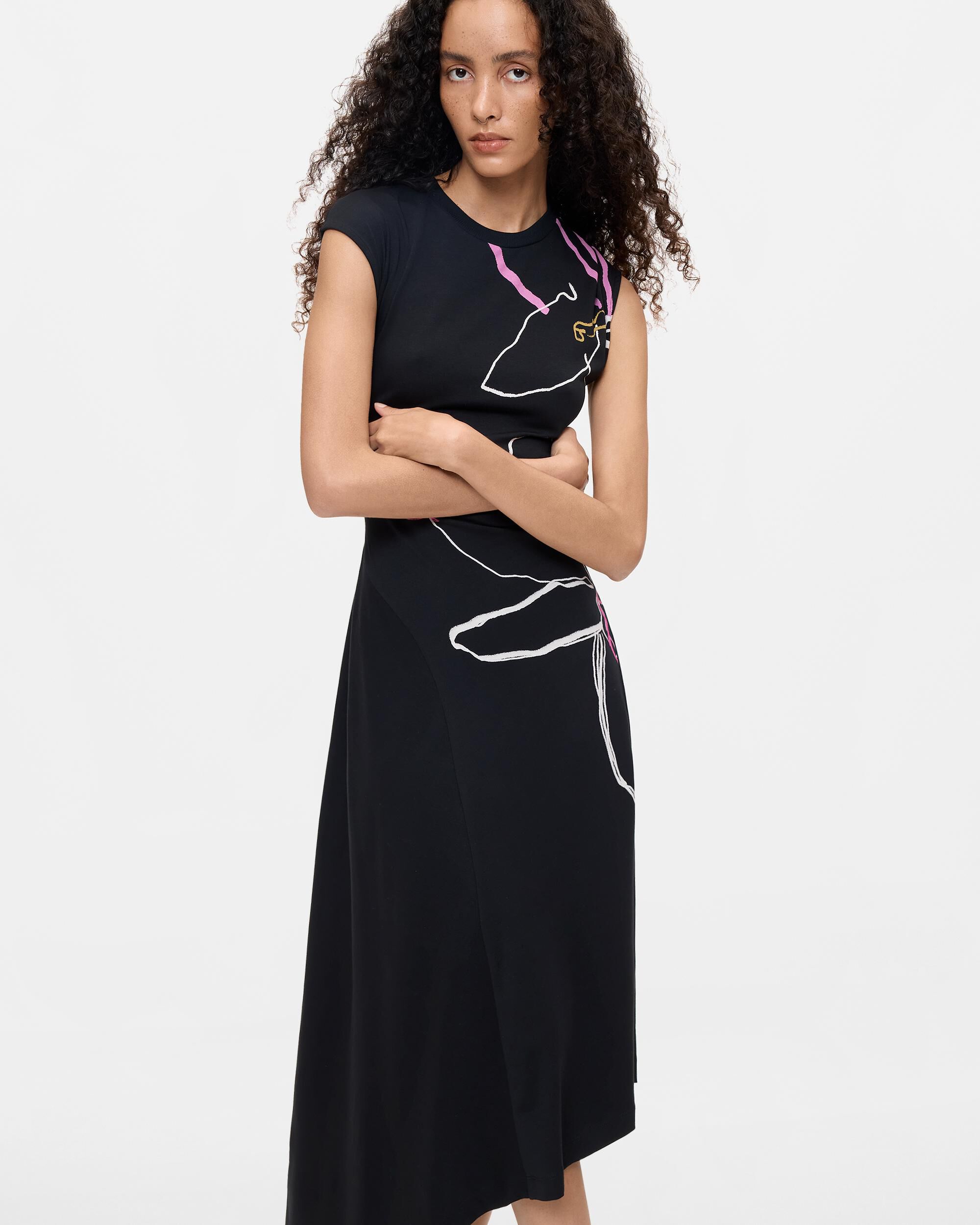 Vestido asimétrico floral - Desigual - Negro Negro-2
