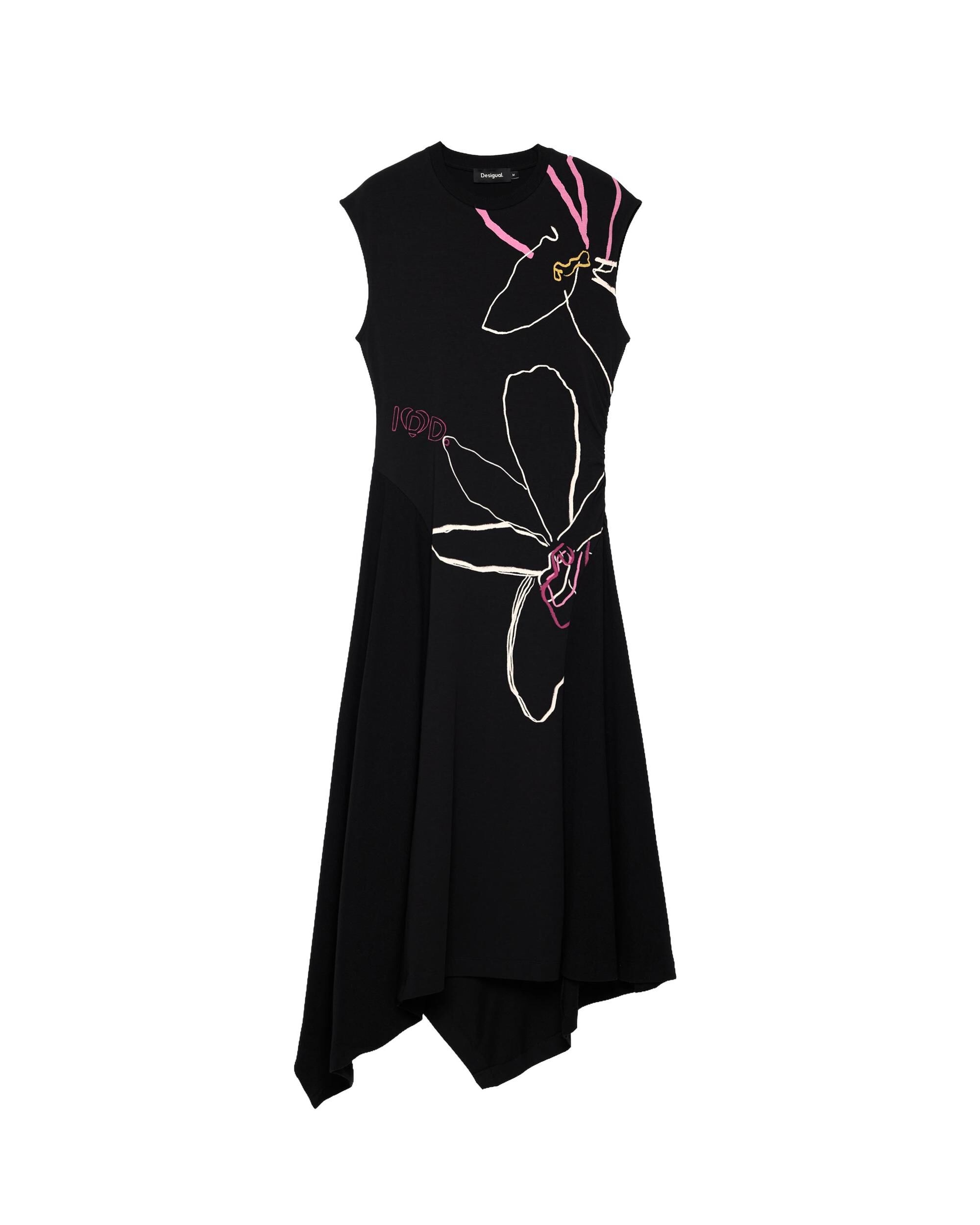 Vestido asimétrico floral - Desigual - Negro Negro-5