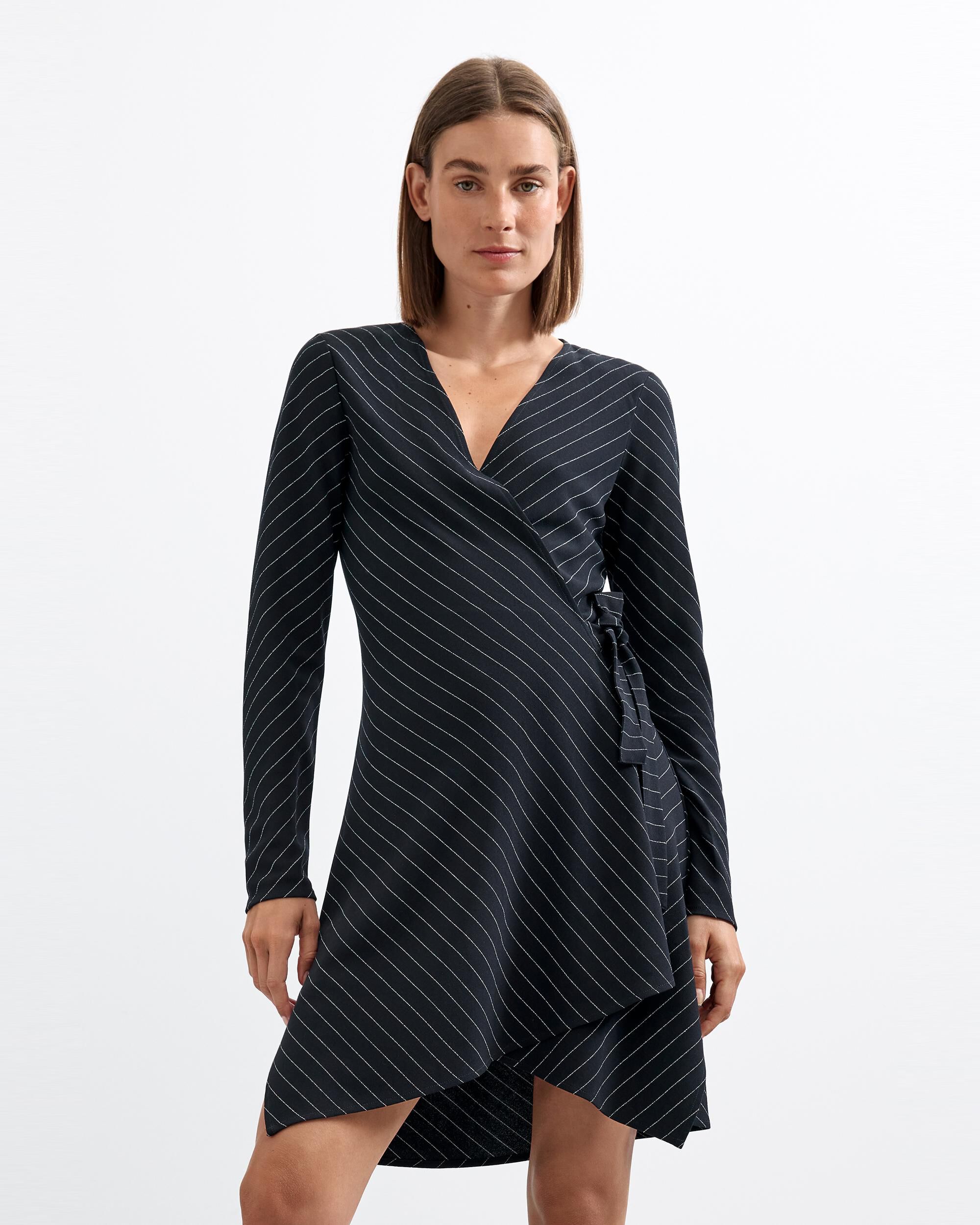 Vestido escote v manga larga - Desigual - Negro Negro-2