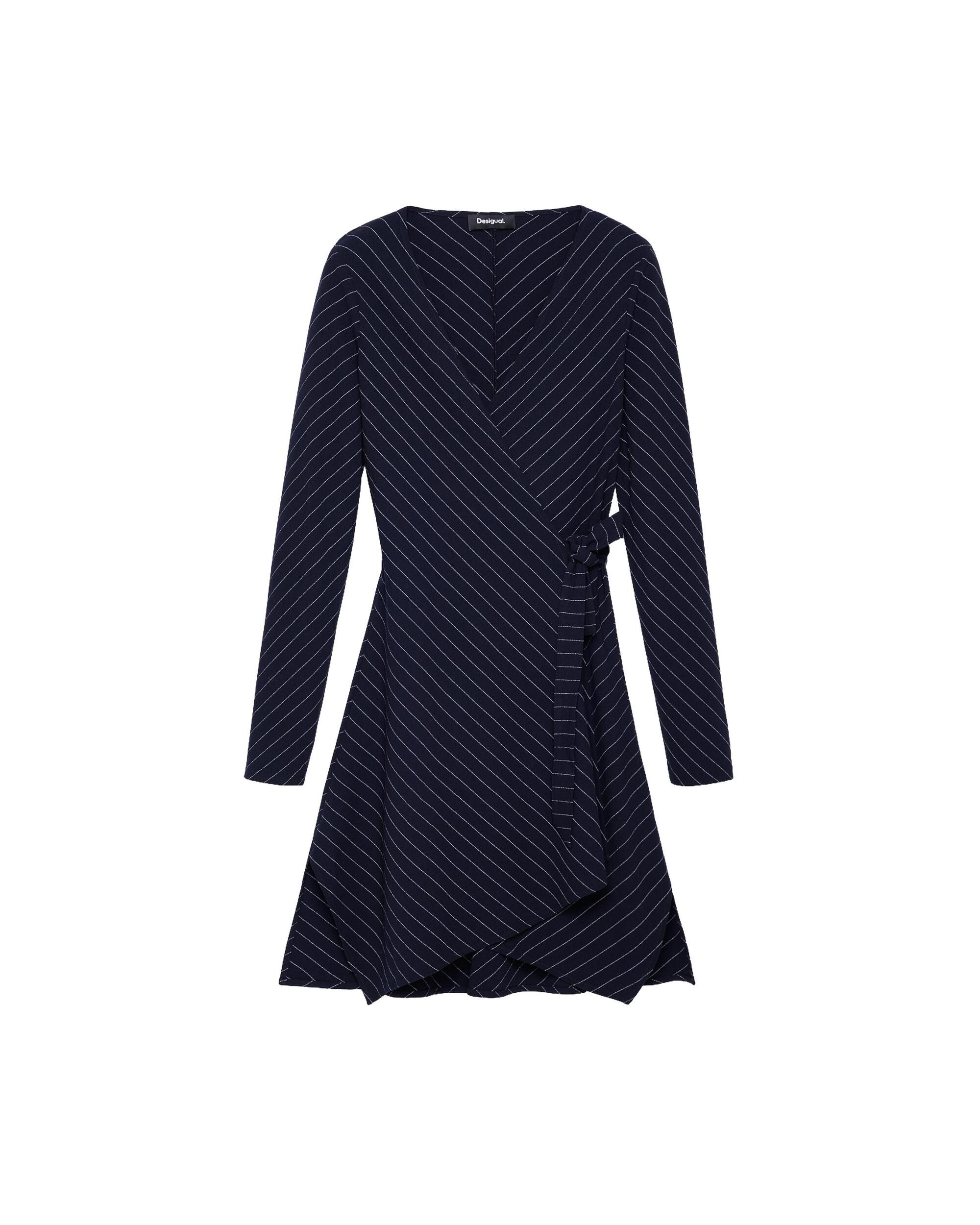 Vestido escote v manga larga - Desigual - Negro Negro-4