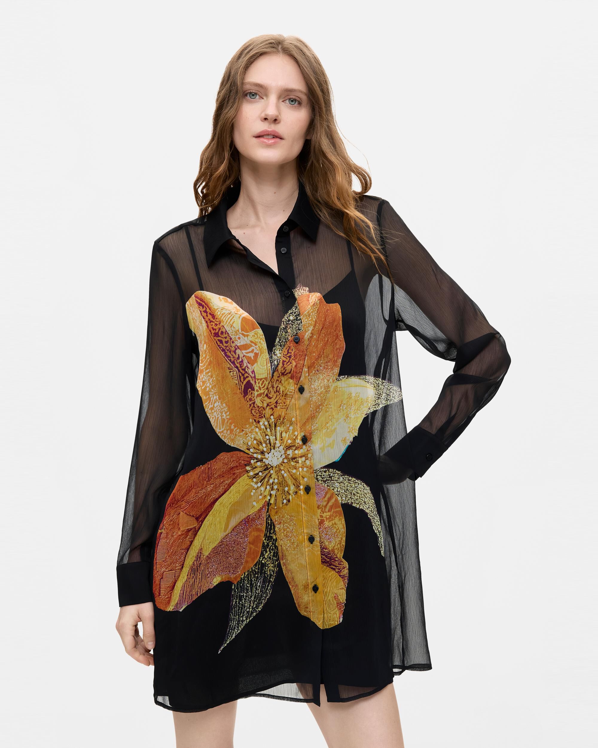 Vestido estampado floral - Desigual - Negro Negro-2