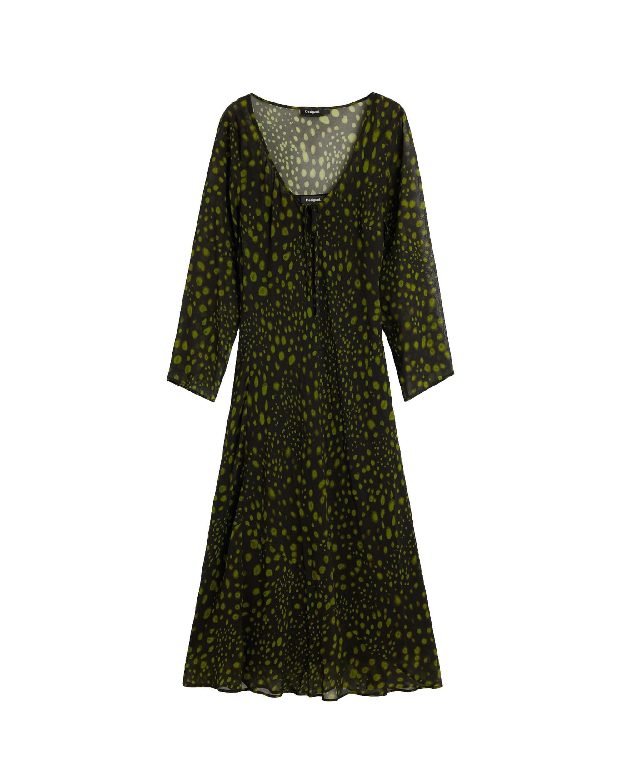 Vestido manga larga midi - Desigual - Negro Negro-4
