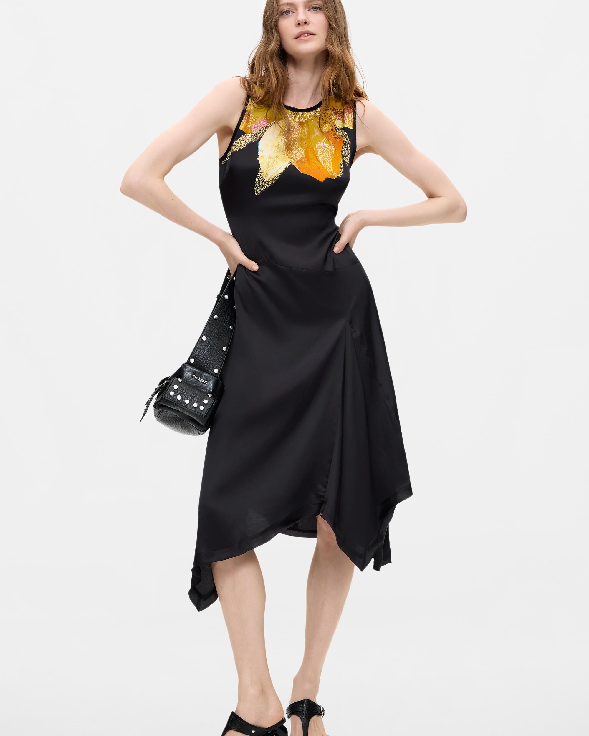 Vestido asimétrico sin mangas - Desigual - Negro Negro-1