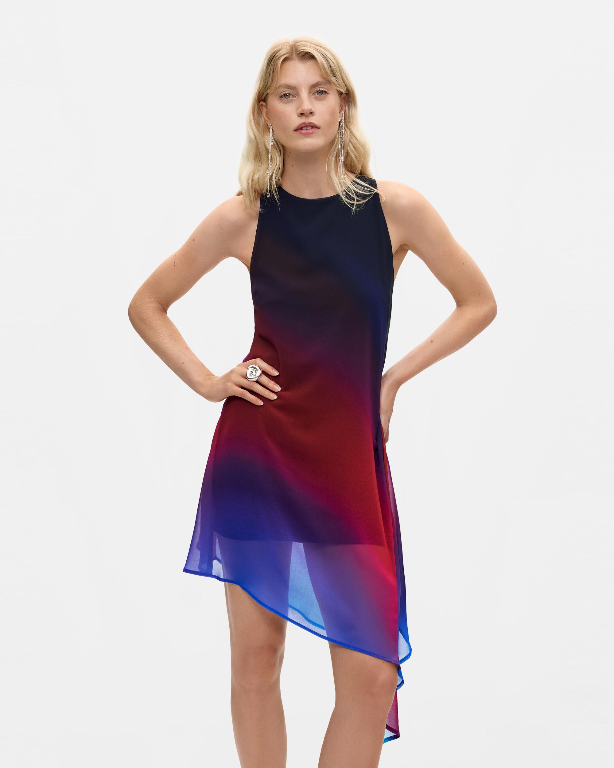 Vestido asimétrico sin mangas - Desigual - Azul Azul-2
